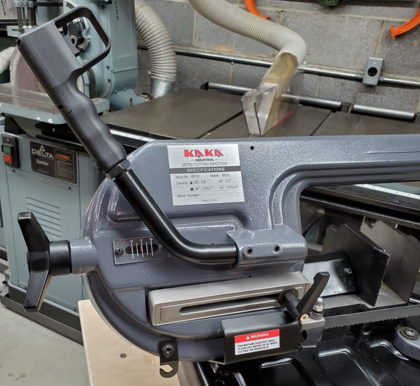 KAKA Industrial Benchtop Metal Cutting Band Saw 1000W, 40-88MPM Blade Speed, 0-45 Degree Adjustable Table, 3.3