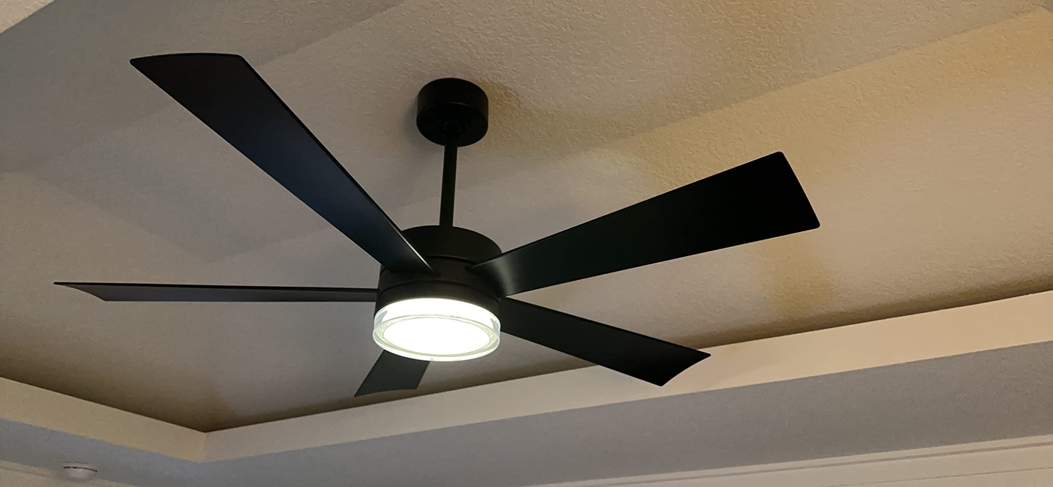 Modern Forms Wynd Smart Indoor and Outdoor 5-Blade Ceiling Fan 52in Bronze with 3000K LED Light Kit customer photo 2