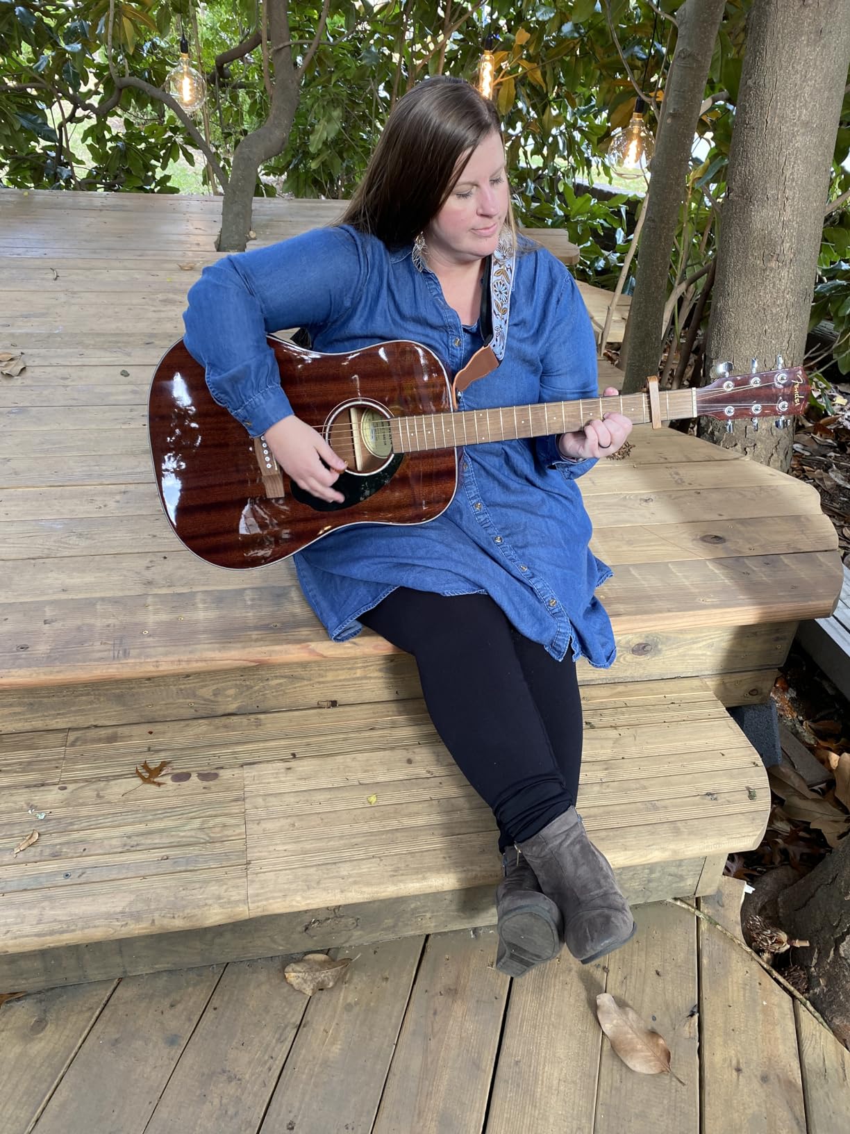 Fender Acoustic Guitar, CD-60S, with 2-Year Warranty, Dreadnought Classic Design, All-Mahogany Construction customer photo 1