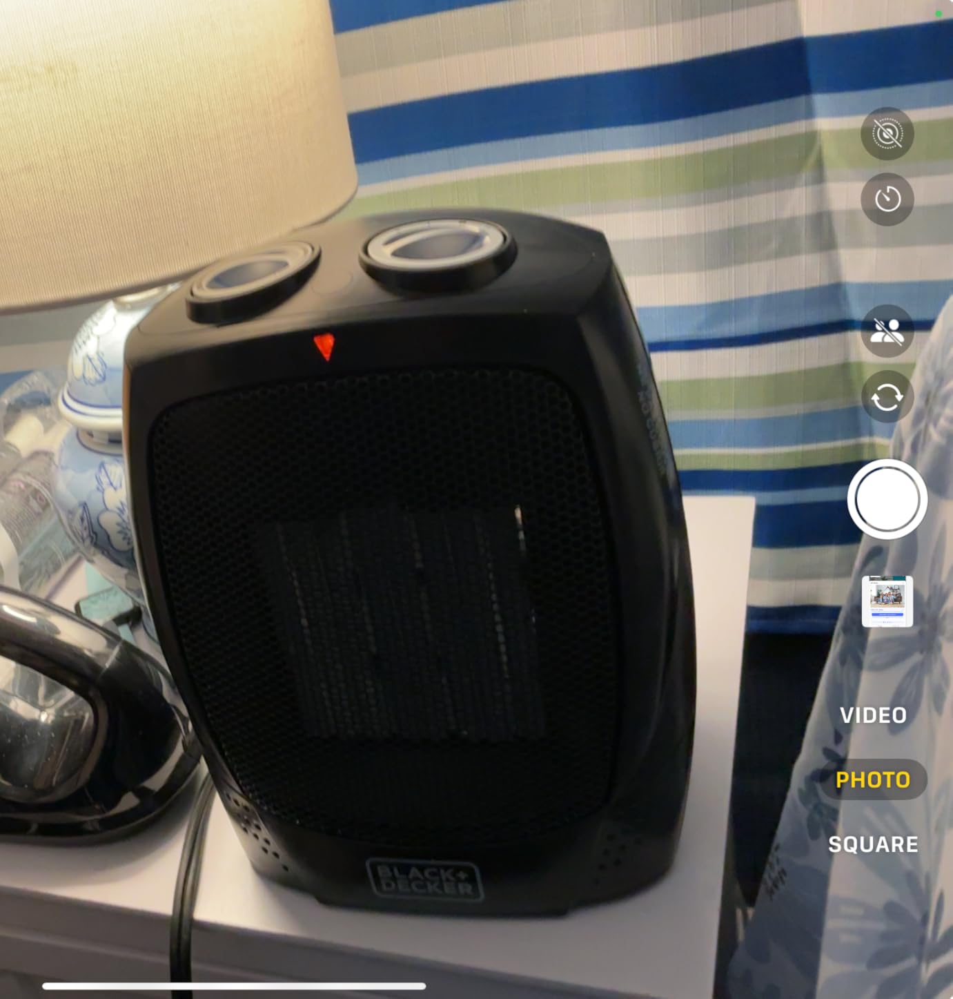 BLACK+DECKER Personal Ceramic Heater, Space Heater for Office Desk, Home Office & Personal Use Desk, 2 Heat & Fan Only Settings, Adjustable Thermostat, BHDC201, Black customer photo 2