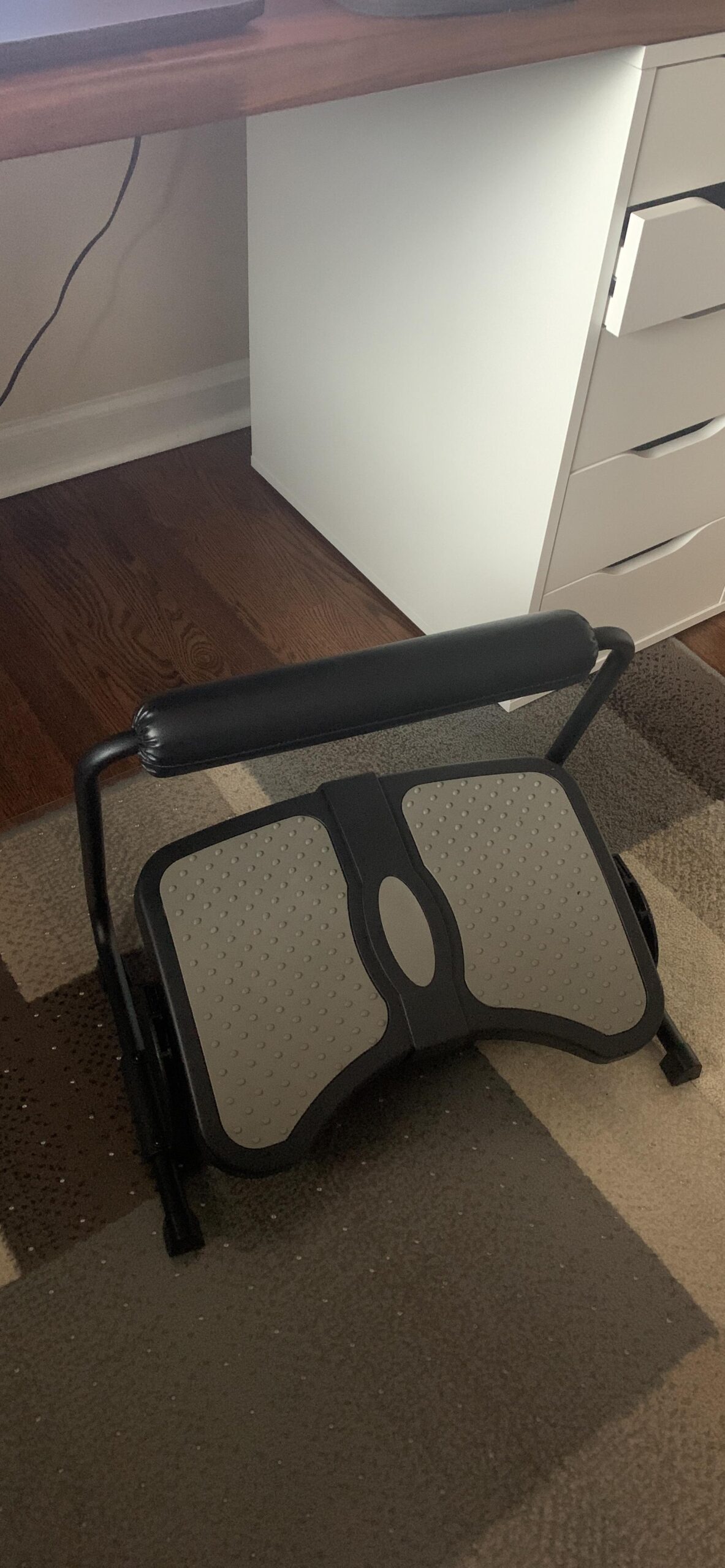 SUN-FLEX Ergonomic Height Adjustable Office Footrest Under Desk at Work for Sitting and Standing, Intuitive Foot Stool and Leg Rest for Standing Desk (Black) customer photo 1