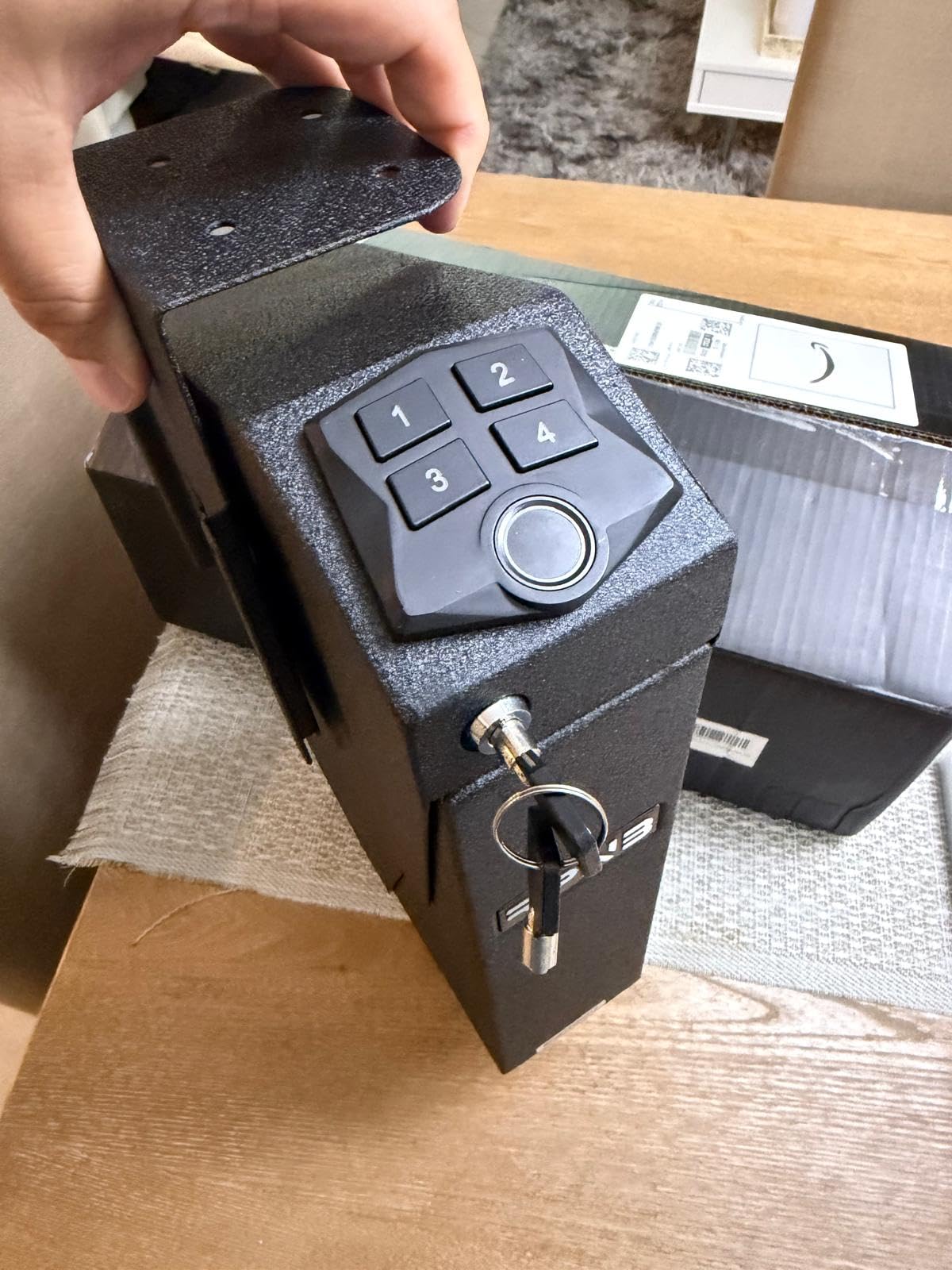 RPNB Mounted Gun Safe,California DOJ Certified Handgun Safe, Auto Open Lid Smart Pistol Safe with Biometric Fingerprint or Keypad Lock customer photo 2