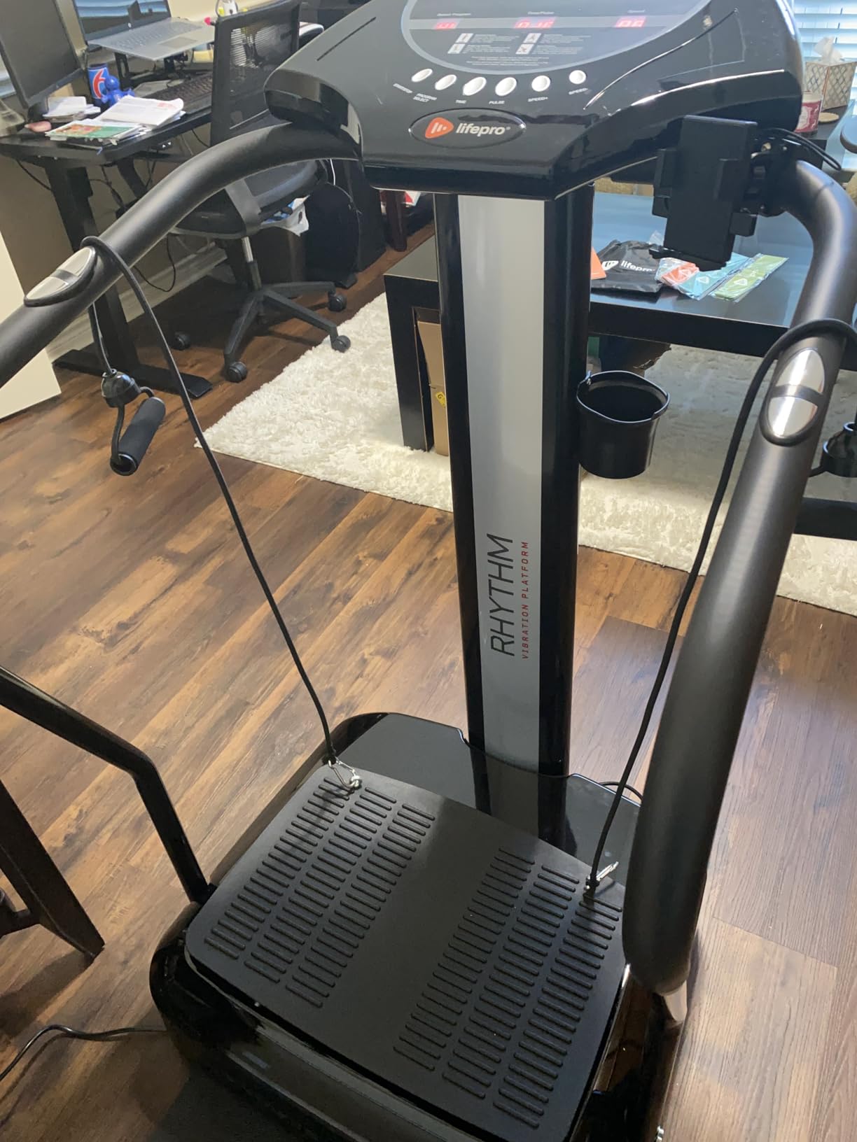 Lifepro Rhythm Vibration Plate Exercise Machine - 99 Speeds & Heart Rate Monitor Whole Body Vibration Platform Machine for Lymphatic Drainage with Handles - Standing Vibrating Platform for Home Gym customer photo 2