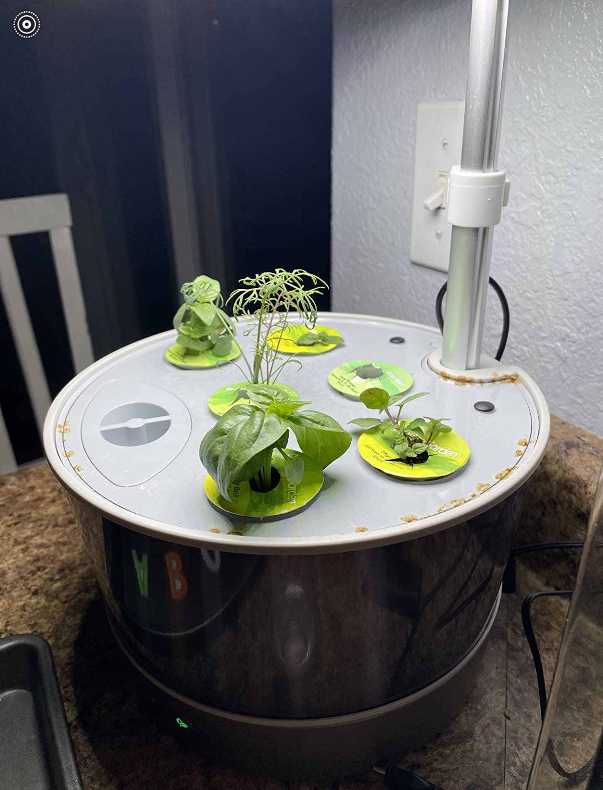 Harvest Elite 360 Indoor Garden Hydroponic System with LED Grow Light and Herb Kit, Holds up to 6 Pods, White customer photo 1