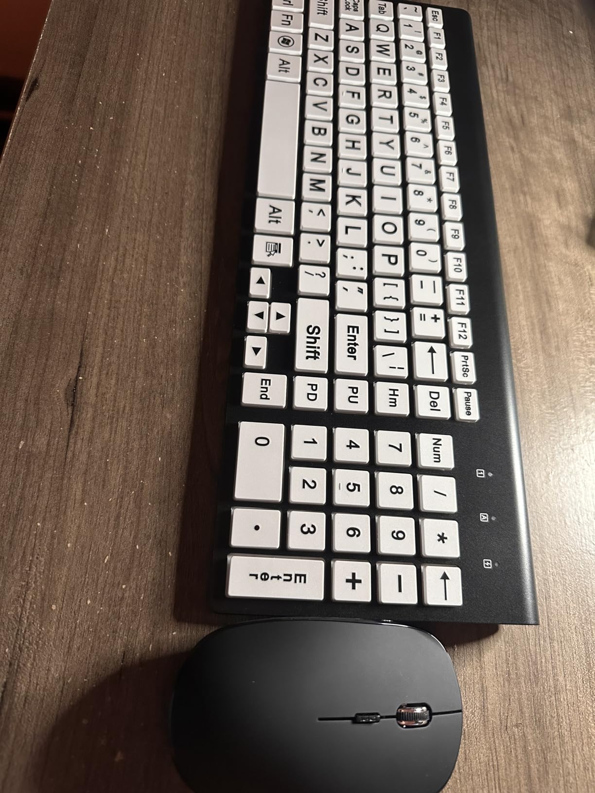 Full Size Large Print 2.4g Wireless Keyboard and Mouse with Oversized Print for Visually Impaired Low Vision Individuals (Black) customer photo 1