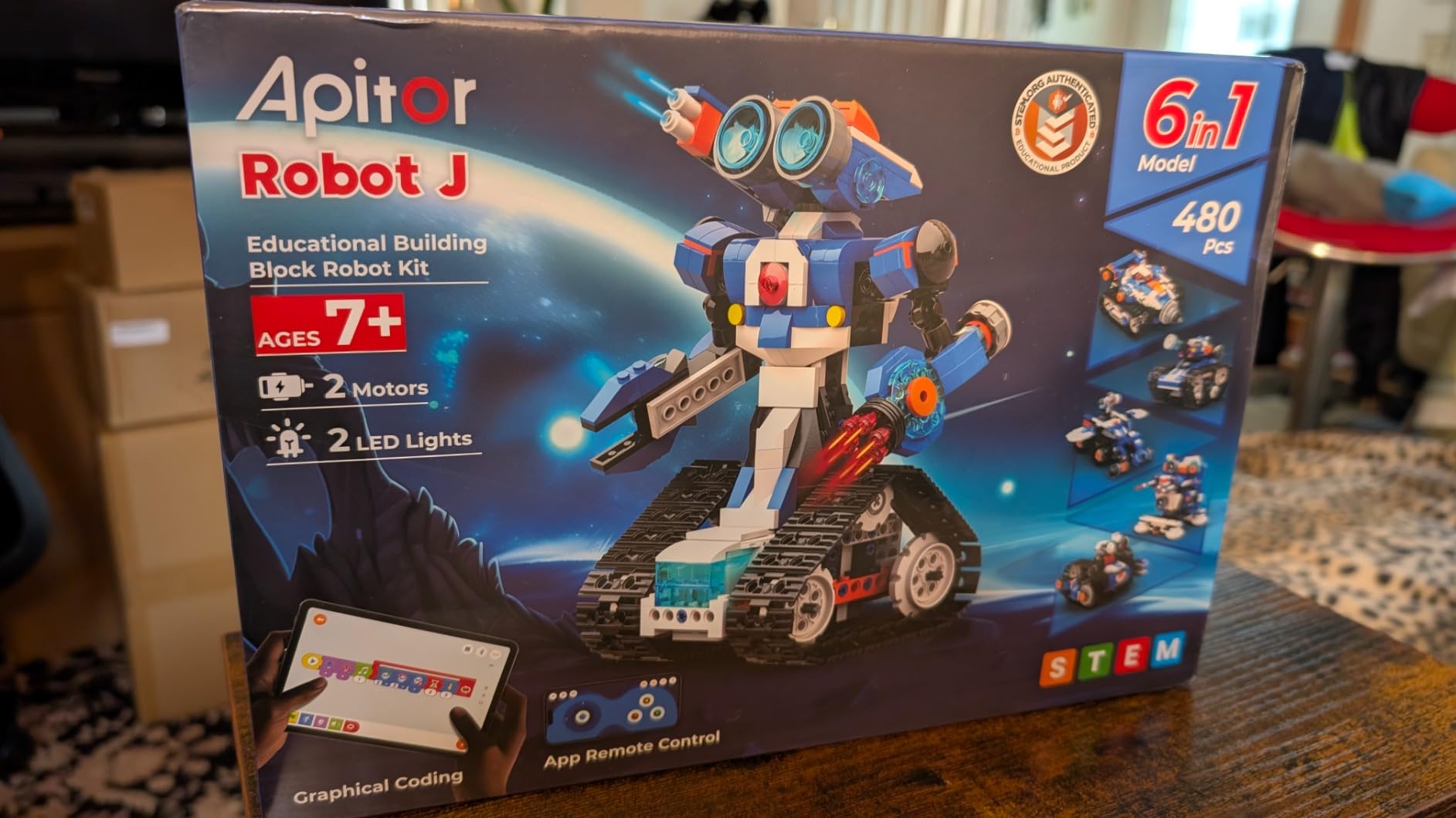 STEM Robot Toy 6-in-1 Robot Building Kit for Boys Age 8-12, APP Remote Control STEM Coding Toys, Educational Robotics Gifts for Boys Girls Kids Ages 7 8 9 10 11 12 (480 Pieces) customer photo 1