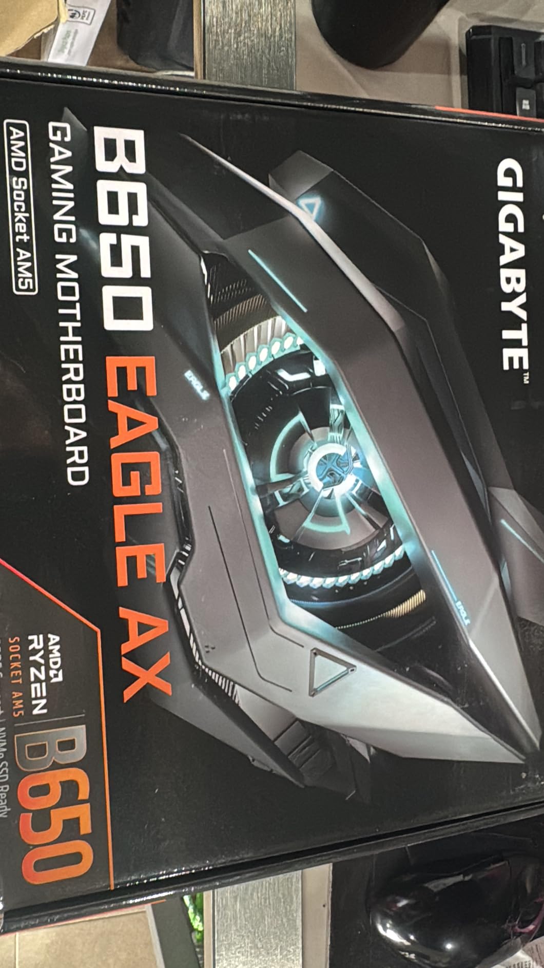 B650 Eagle AX AM5 LGA 1718 AMD B650 ATX Motherboard, DDR5, Triple M.2 (1x PCIe 5.0 M.2 + 2X PCIe 4.0 M.2), USB 3.2 Gen2x2 Type-C, AMD Wi-Fi 6E, Realtek GbE LAN customer photo 1
