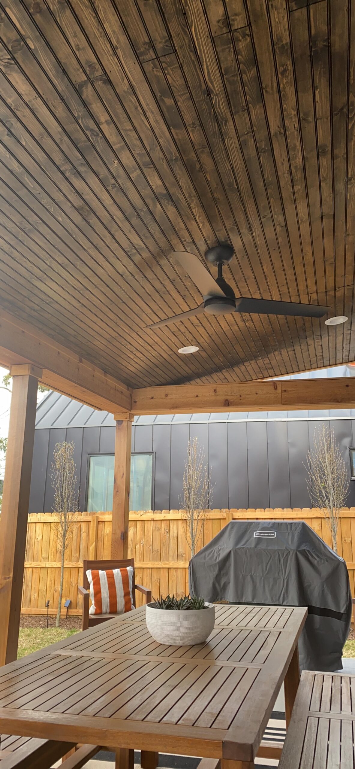 Mocha Indoor/Outdoor 3-Blade Smart Compatible Ceiling Fan 54in Matte Black with Remote Control customer photo 1