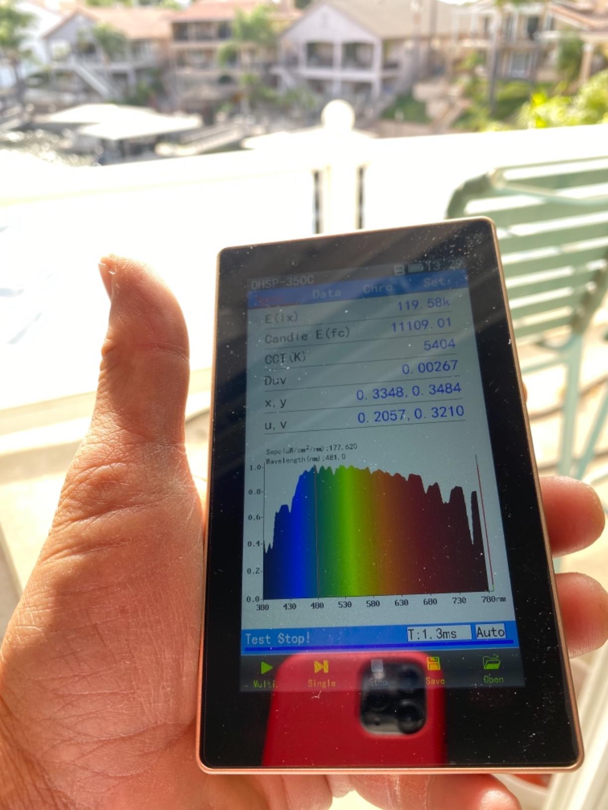 OHSP350C Spectrometer Handheld for LED Light Tester customer photo 1