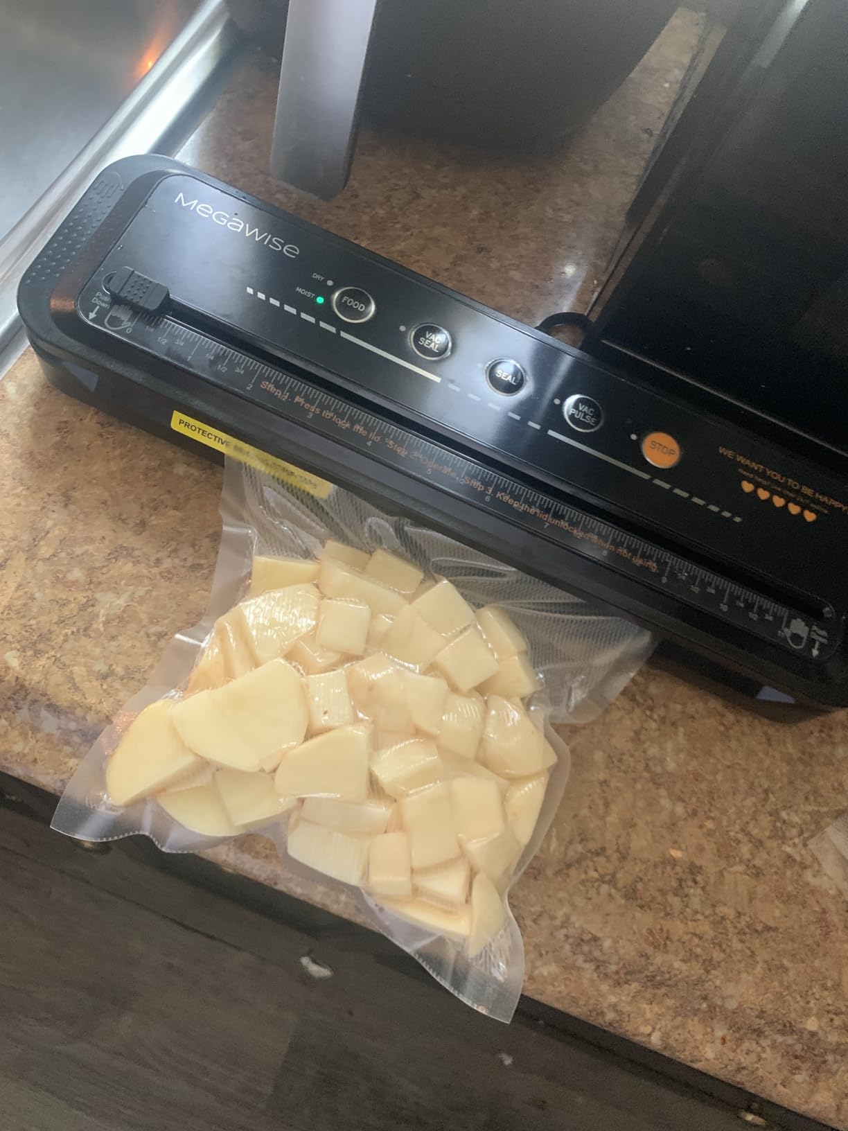 MegaWise Vacuum Sealer Machine | 80kPa Suction Power | Bags and Cutter Included | Compact One-Touch Automatic Food Sealer with External Vacuum System | Dry Moist Fresh Modes customer photo 1
