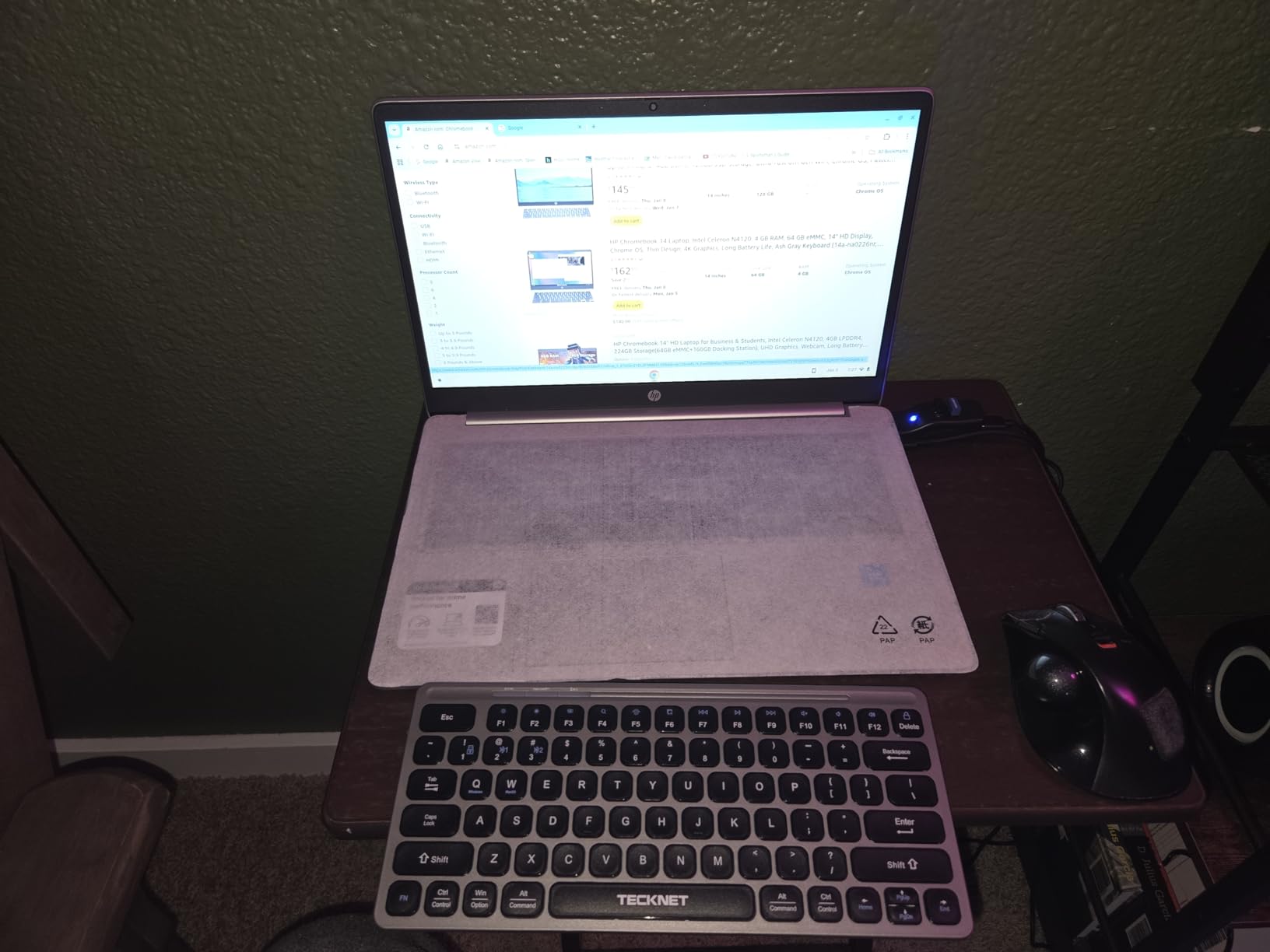 HP Chromebook 14 Laptop, Intel Celeron N4000 Processor, 4 GB RAM, 32 GB eMMC, 14