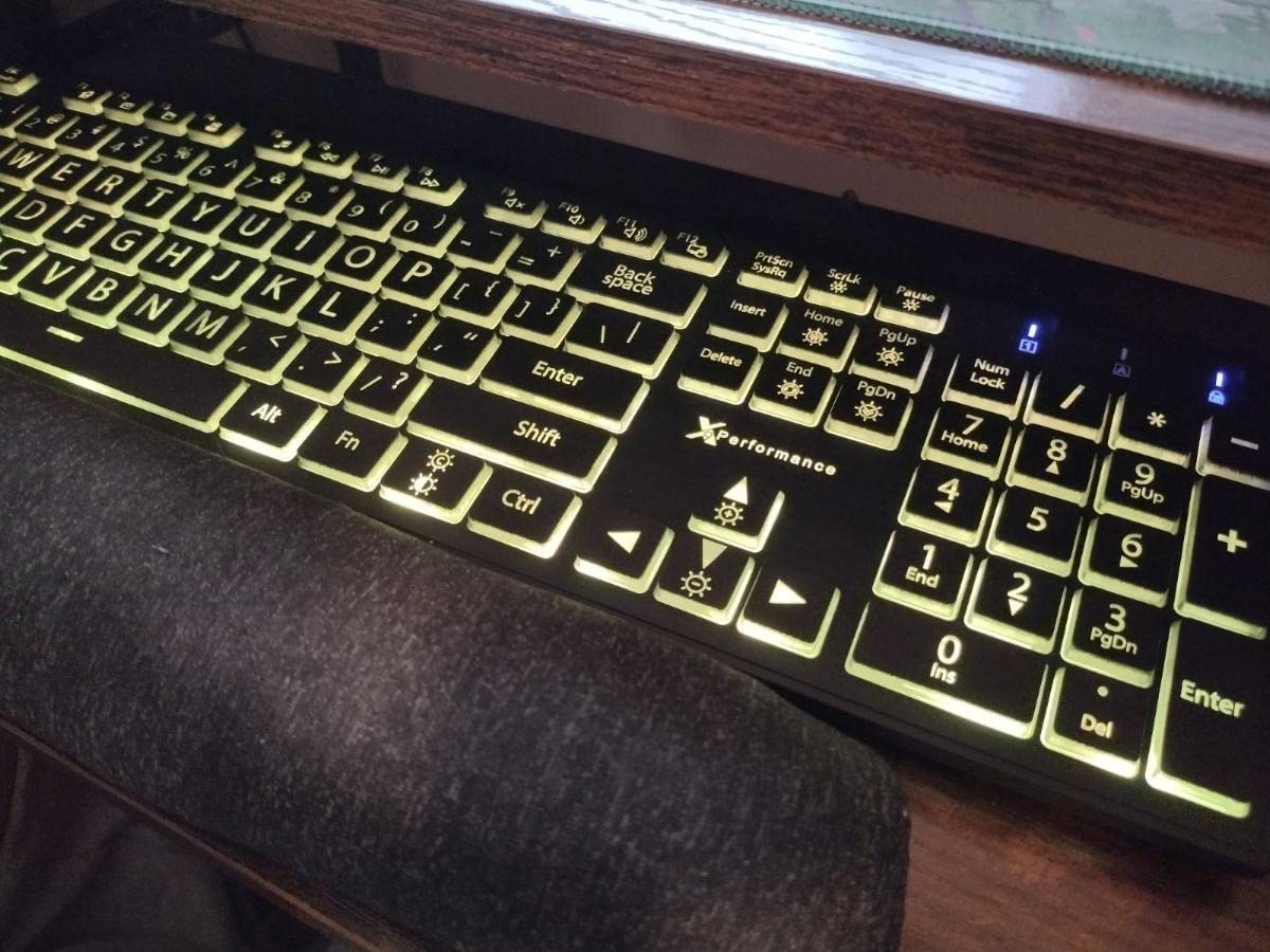 X9 Large Print Backlit Keyboard | Wired Light Up Computer Keyboard for PC Desktop Computer and Laptop - Easy to See and Type Illuminated Large Keys for Seniors and Elderly with 7 Backlight Colors customer photo 2