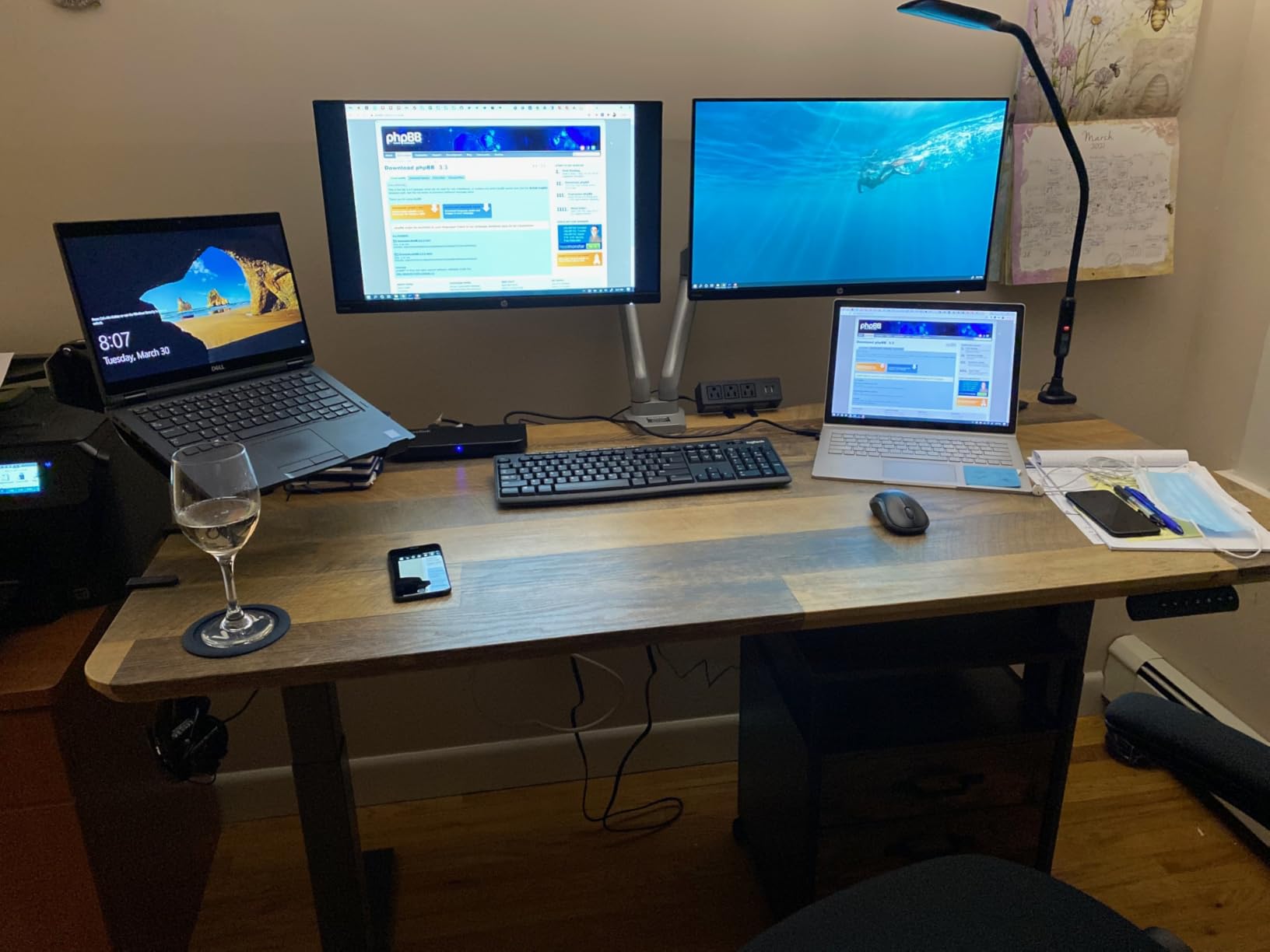 Vari Classic Electric Standing Desk - Dual Motor with Memory Presets, Stable T-Style Legs - 72