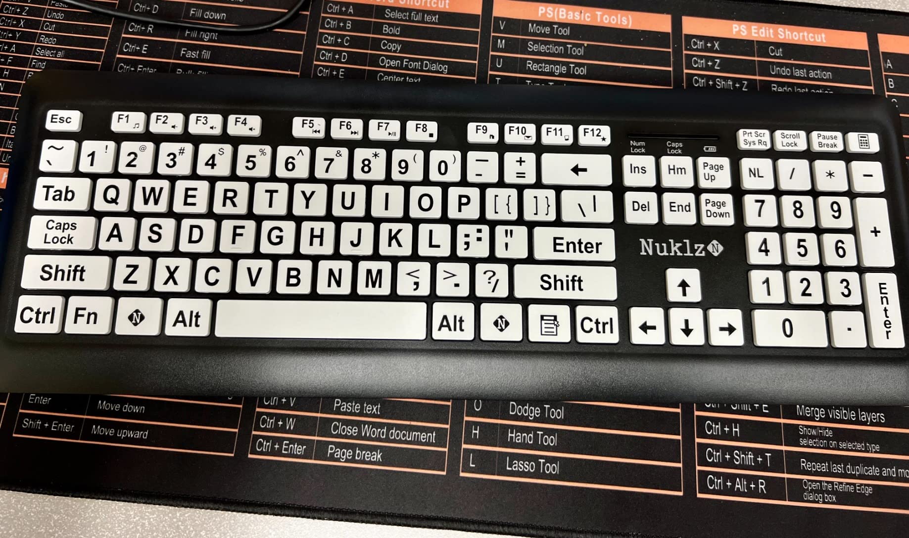 Magnus 325 | Wireless Large Print Full Size Computer Keyboard | High Contrast Black & White Keys | Soft Buttons | Ideal for Visually Impaired, Beginners and Seniors | Plug & Play customer photo 1