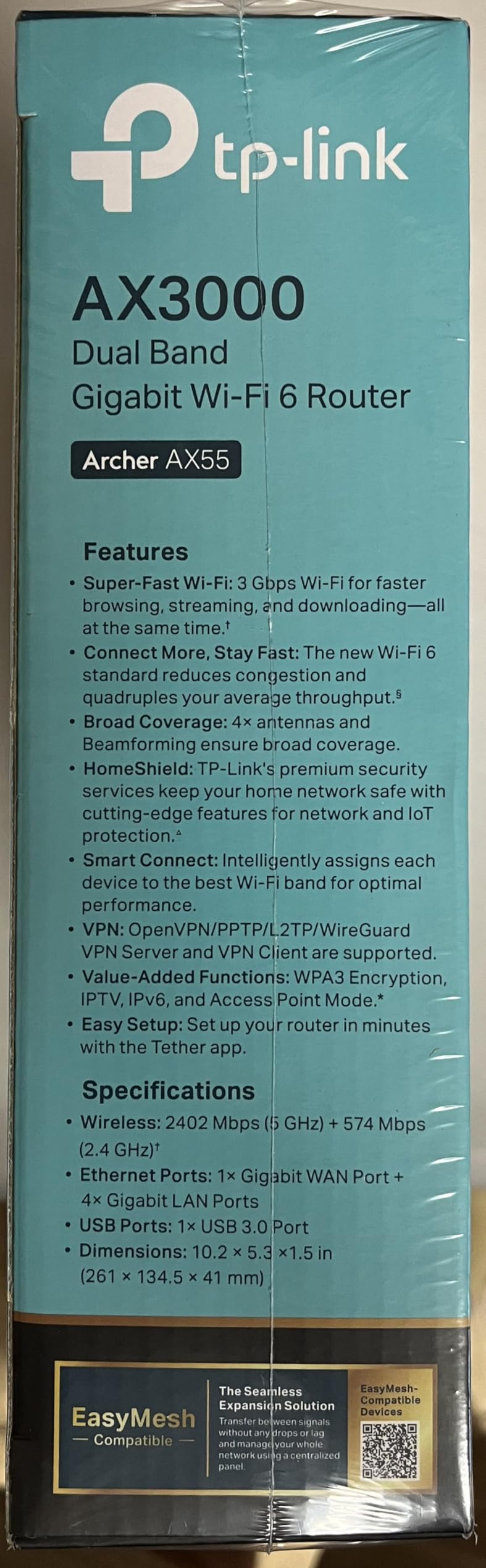 TP-Link Dual-Band AX3000 Wi-Fi 6 Router Archer AX55 | VPN Clients & Server | HomeShield, OFDMA, MU-MIMO | USB 3.0 customer photo 2