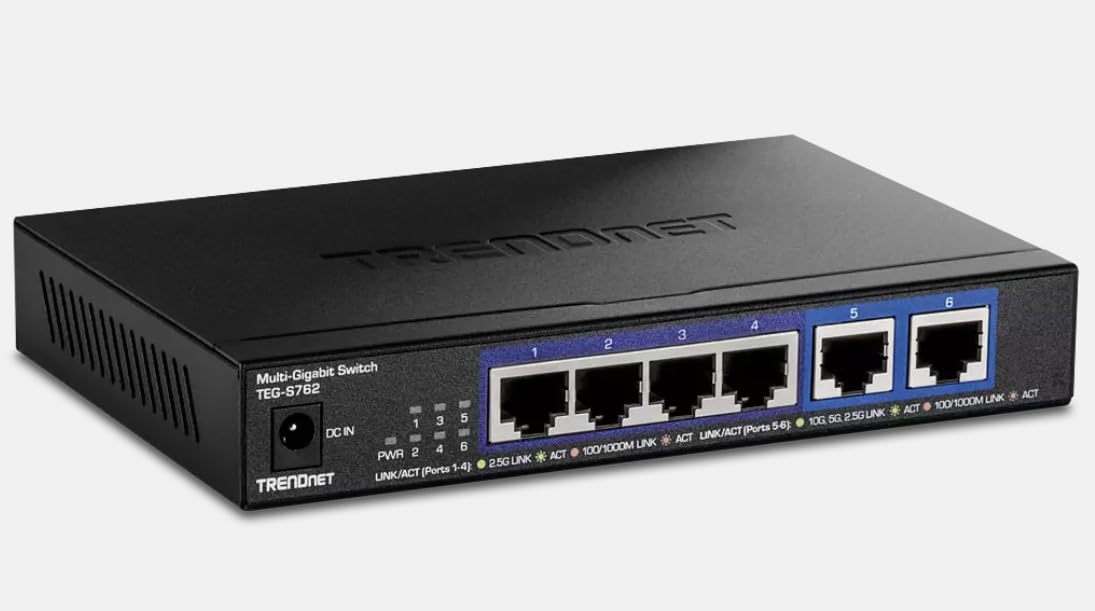 TRENDnet 6-Port 10G Switch, 4 x 2.5G RJ-45 Base-T Ports, 2 x 10G RJ-45 Ports, 60Gbps Switching Capacity, Wall Mountable, Lifetime Protection, TEG-S762 customer photo 2