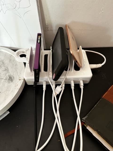 CREATIVE DESIGN Charging Station for Multiple Devices, 50W 6 Ports Charging Dock with 6 Cables Compatible with Cellphone, Tablet, Kindle, Apple Watch and Other Electronic customer photo 2