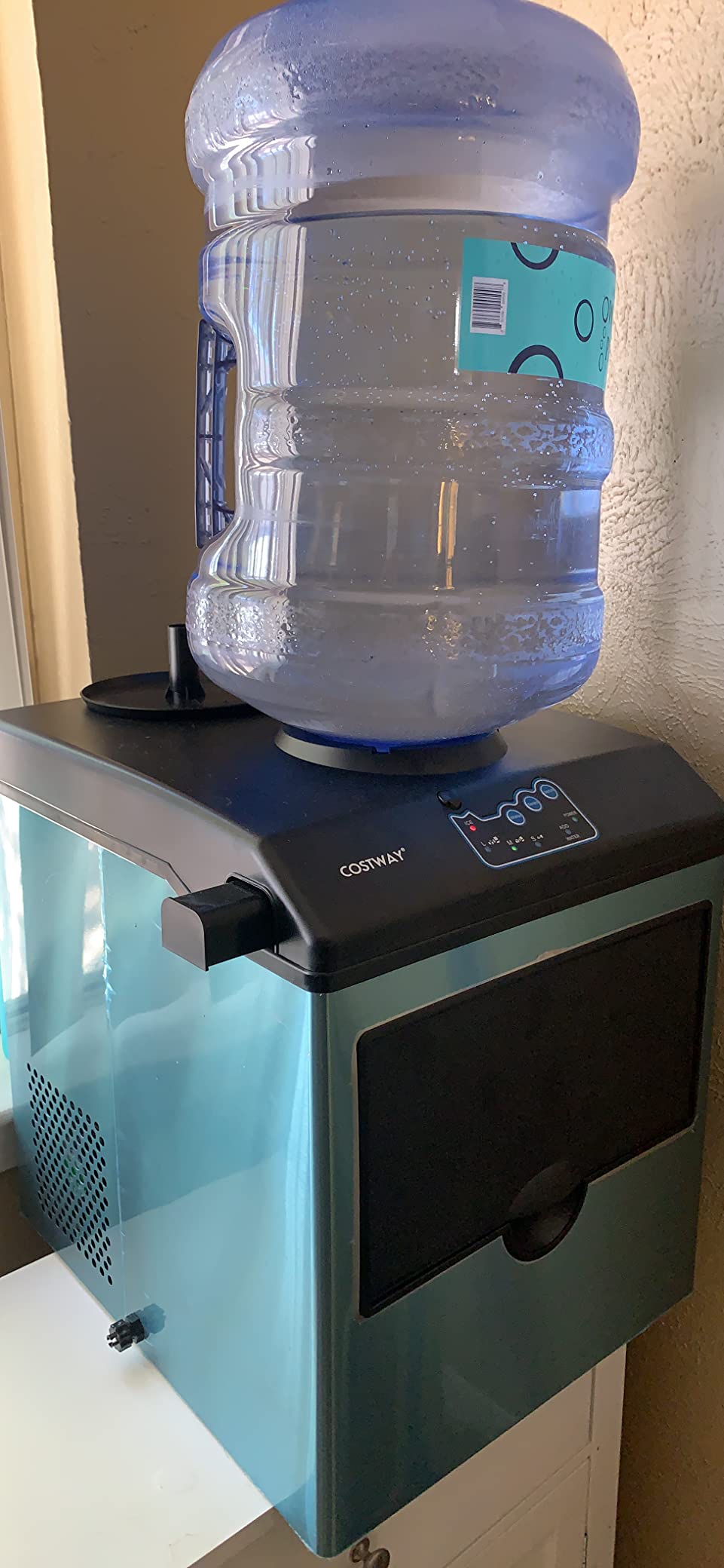 COSTWAY 2 in 1 Countertop Ice Maker Built-in Water Dispenser, 48LBS per Day, S/M/L Size Ice Cube, 5LBS Ice Storage Basket, Fast 6 Mins, Stainless Steel Ice Machine with Extendable Chilled Water Spout customer photo 1