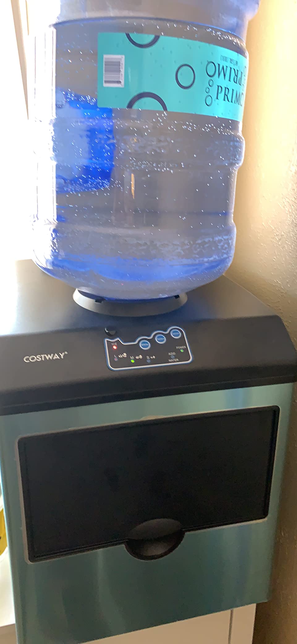 COSTWAY 2 in 1 Countertop Ice Maker Built-in Water Dispenser, 48LBS per Day, S/M/L Size Ice Cube, 5LBS Ice Storage Basket, Fast 6 Mins, Stainless Steel Ice Machine with Extendable Chilled Water Spout customer photo 2