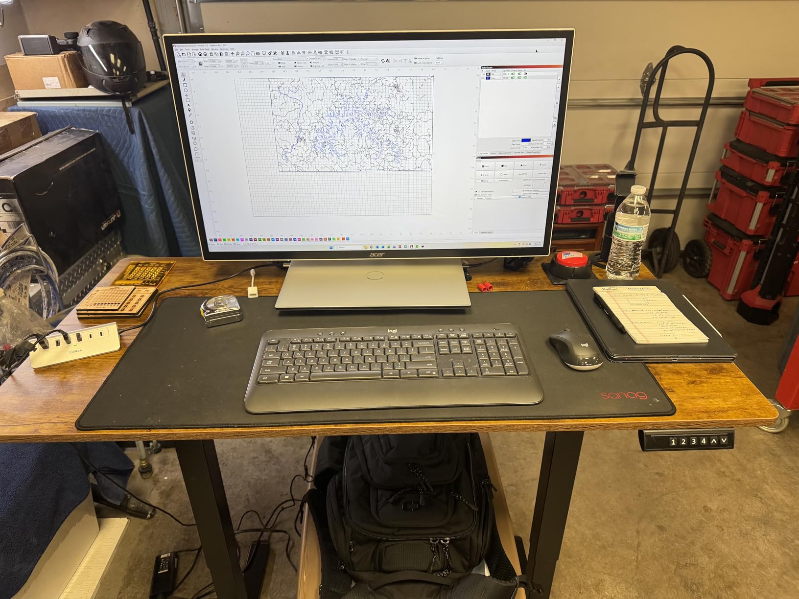 ErGear Height Adjustable Electric Standing Desk, 55 x 28 Inches Sit Stand up Desk, Memory Computer Home Office Desk, Black customer photo 2