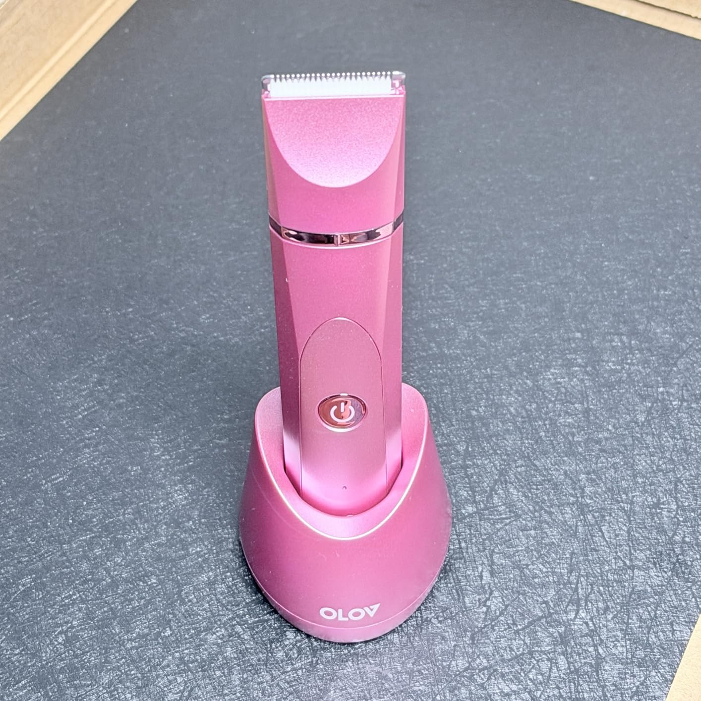 OLOV Electric Body Hair Trimmer - Groin Trimmer for Men - Bikini Trimmer Women - Wet/Dry Shaver Groomer, Replaceable Ceramic Blade Heads, USB Recharge Dock, Waterproof Hygiene Razor, White customer photo 2