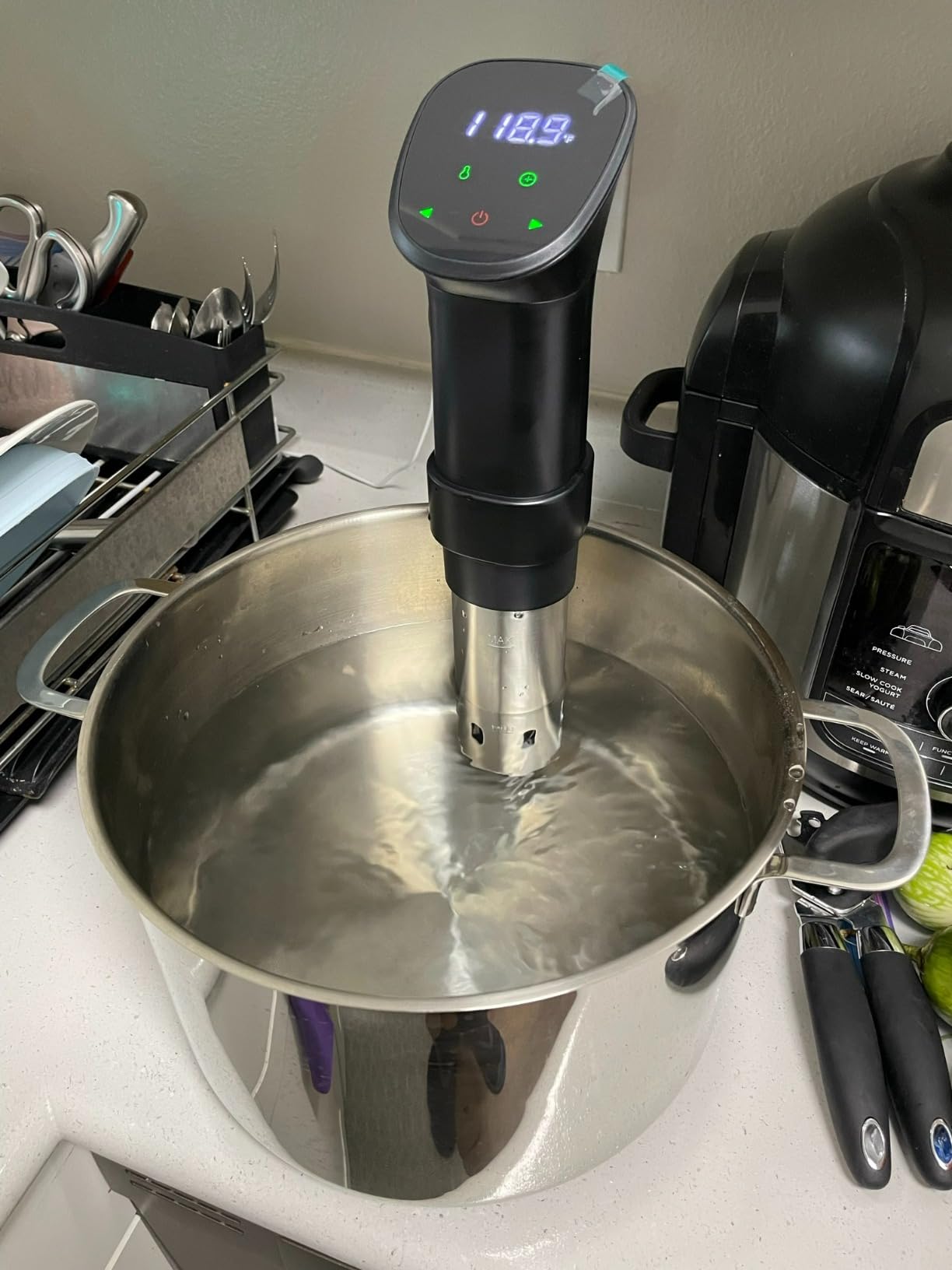 Sous Vide Machine-Suvee Cooker-Rocyis Sous Vide Kit with Lid, Recipes-1000W Fast Heating Immersion Circulator/Accurate Temperature and Timer/Digital Touch Screen, Stainless Steel (US Standard) customer photo 1