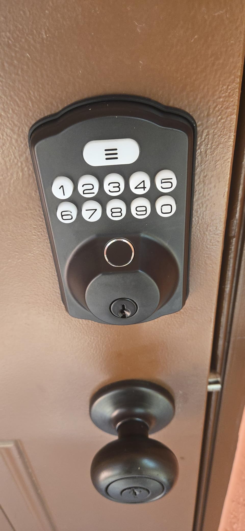 Veise KS02A Fingerprint Keyless Entry Door Lock, Auto Lock, Electronic Keypad Deadbolt for Front Door, Biometric, Anti-Peeping Password, Easy Install, Matte Black customer photo 1