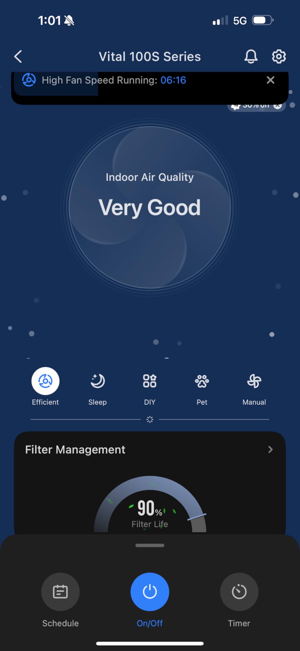 LEVOIT Air Purifier for Home Large Room Up to 1073Ft² with Air Quality Monitor, Smart WiFi, Washable Pre-Filter, Vital 100S-P, White customer photo 2