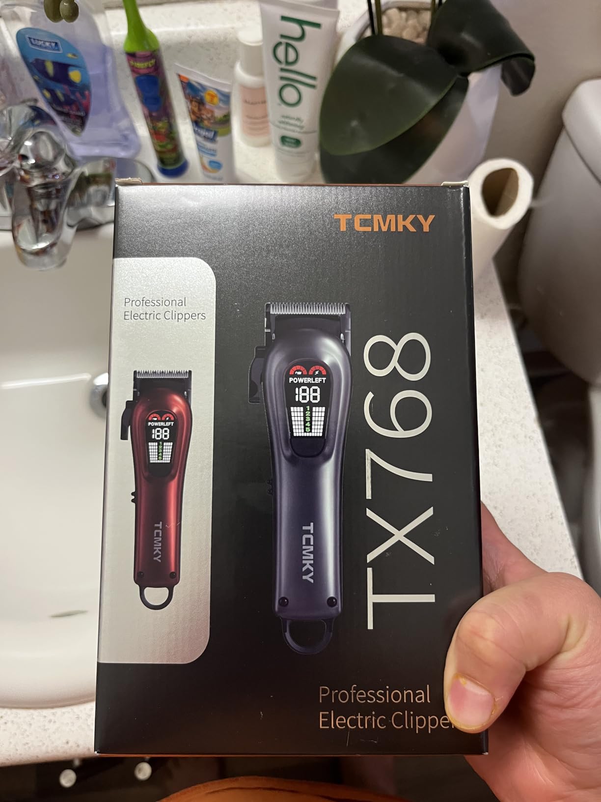 TCMKY Hair Clippers for Men Professional Clippers for Men Cordless&Corded Barber Clippers for Hair Cutting & Grooming. Rechargeable Hair Trimmer Kit for Household (Red) customer photo 2