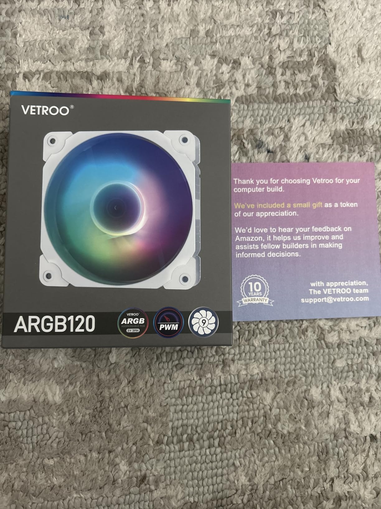 Vetroo 1000W Black Power Supply ATX 3.1 Ready Dual PCIe 5.1, 80 Plus Gold Full Modular, Eco Mode with 120mm FDB Fan, Compact Size, 10 Year Warranty for Gaming PC customer photo 1