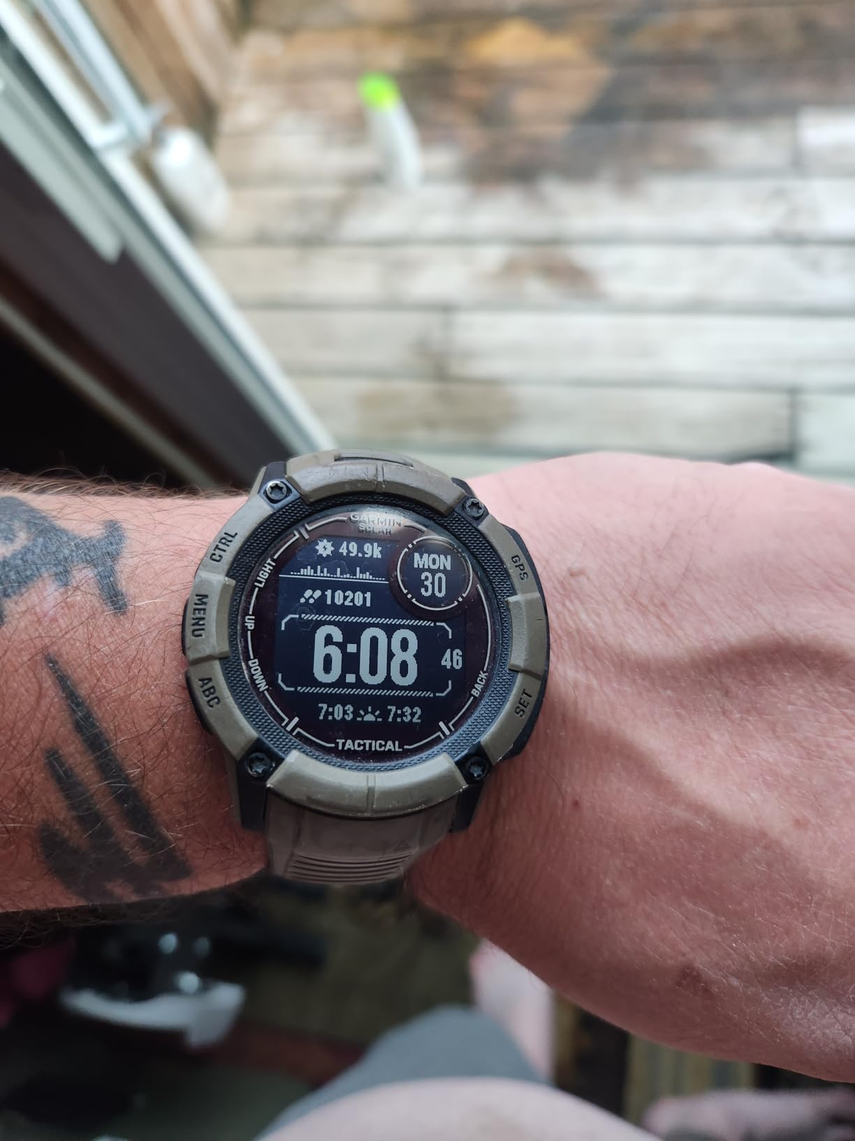 Garmin Instinct 2X Solar - Tactical Edition, Rugged GPS Smartwatch, Built-in Flashlight, Ballistics Calculator, Solar Charging Capability, Coyote Tan customer photo 1