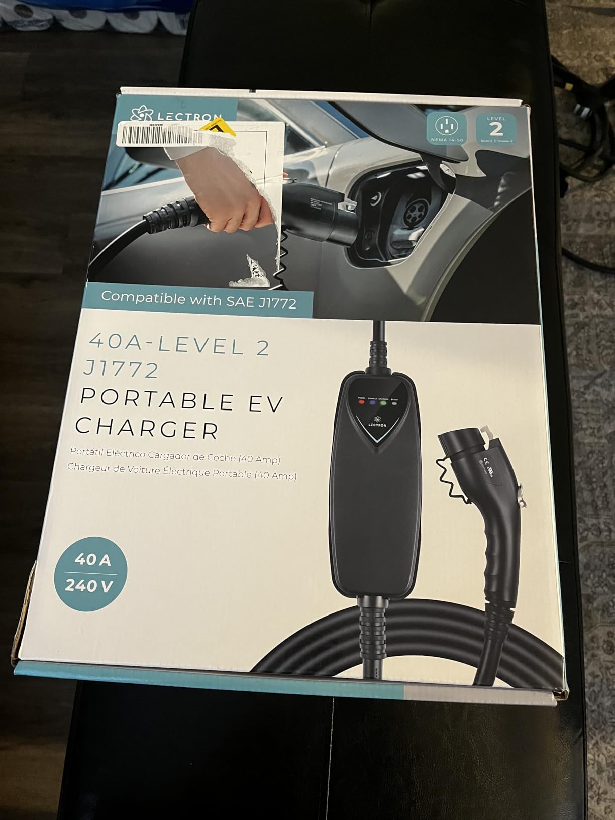 Lectron Level 2 EV Charger - ETL Certified, 240V, 40 Amp, NEMA 14-50 Plug, 16 ft Extension Cord & J1772 Cable customer photo 1