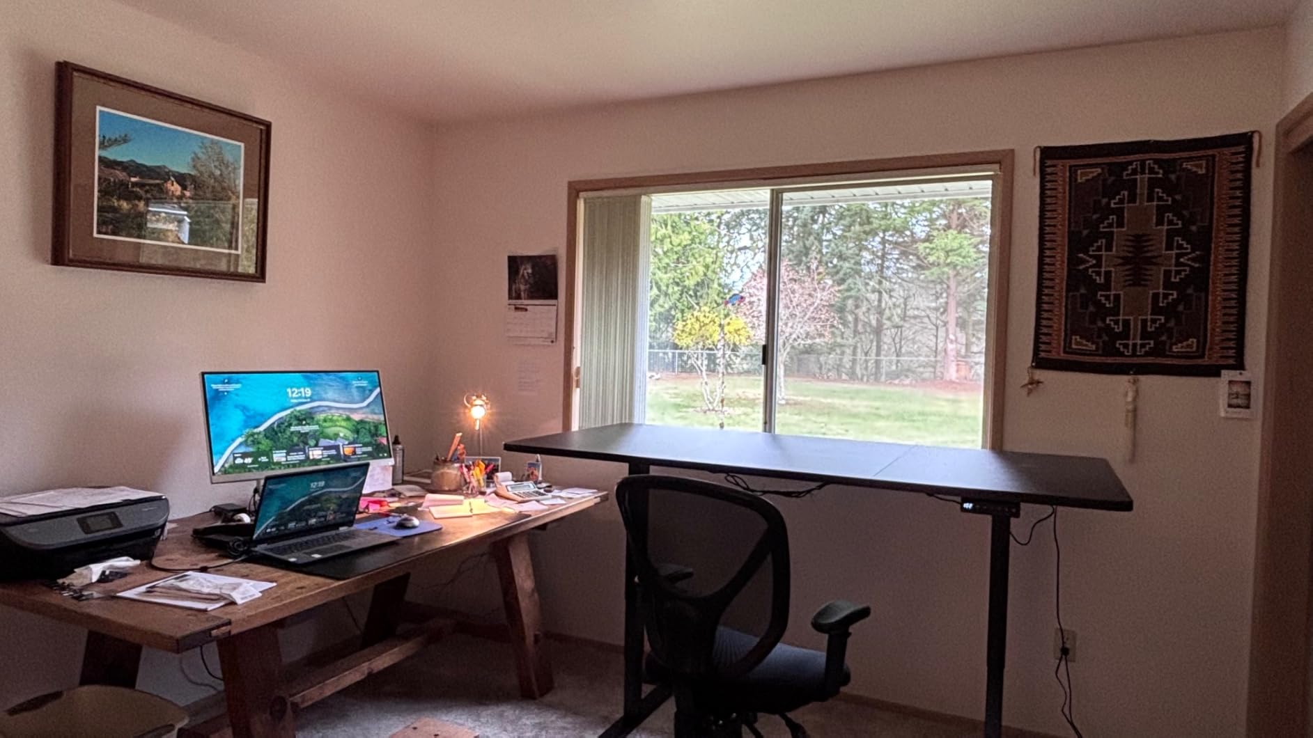 VIVO Electric 71 x 36 in Dual Motor Rustic Sit Stand Desk, Memory Height Adjustment, 2B Series customer photo 1