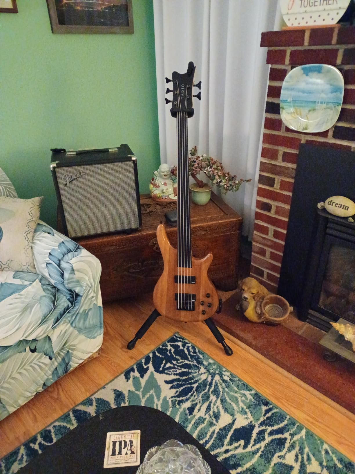 TARIO Fretless 5 String Electric Bass Guitar, Bolt-On Maple Neck, Basswood Body customer photo 1