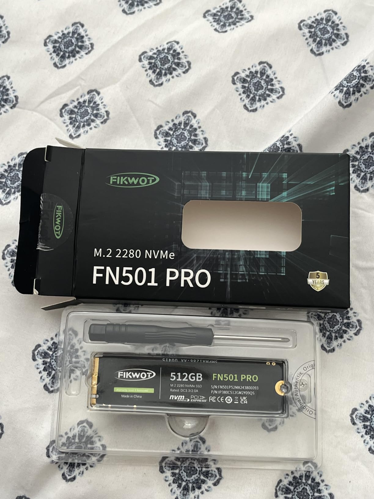 FN501 Pro 256GB NVMe SSD - M.2 2280 PCIe Gen3 x4 Internal Solid State Drive with Graphene Cooling Sticker, Up to 3,000MB/s customer photo 2