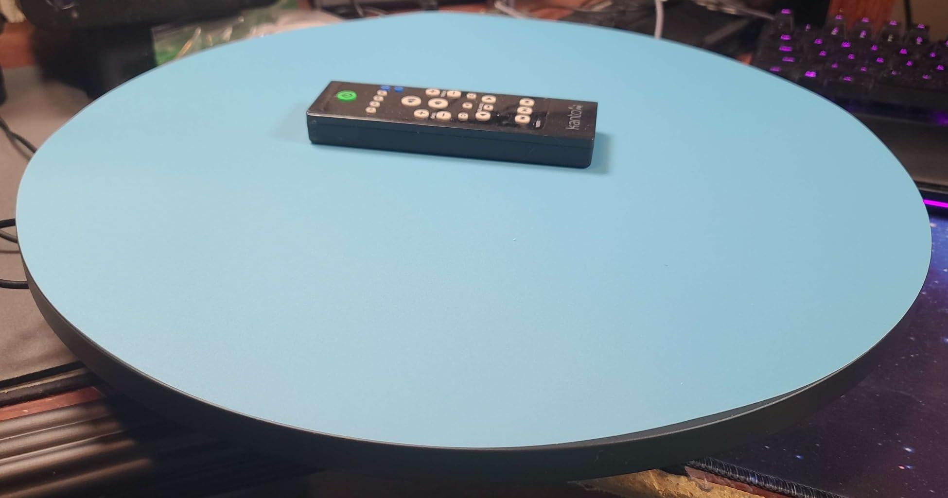 Photography Turntable 16.5inch/220lbs, Powered USB Power Supply Motorized Rotating Display Stand 360 Degree with Remote Control Electric Turntable for Products Photo or Short Video customer photo 1