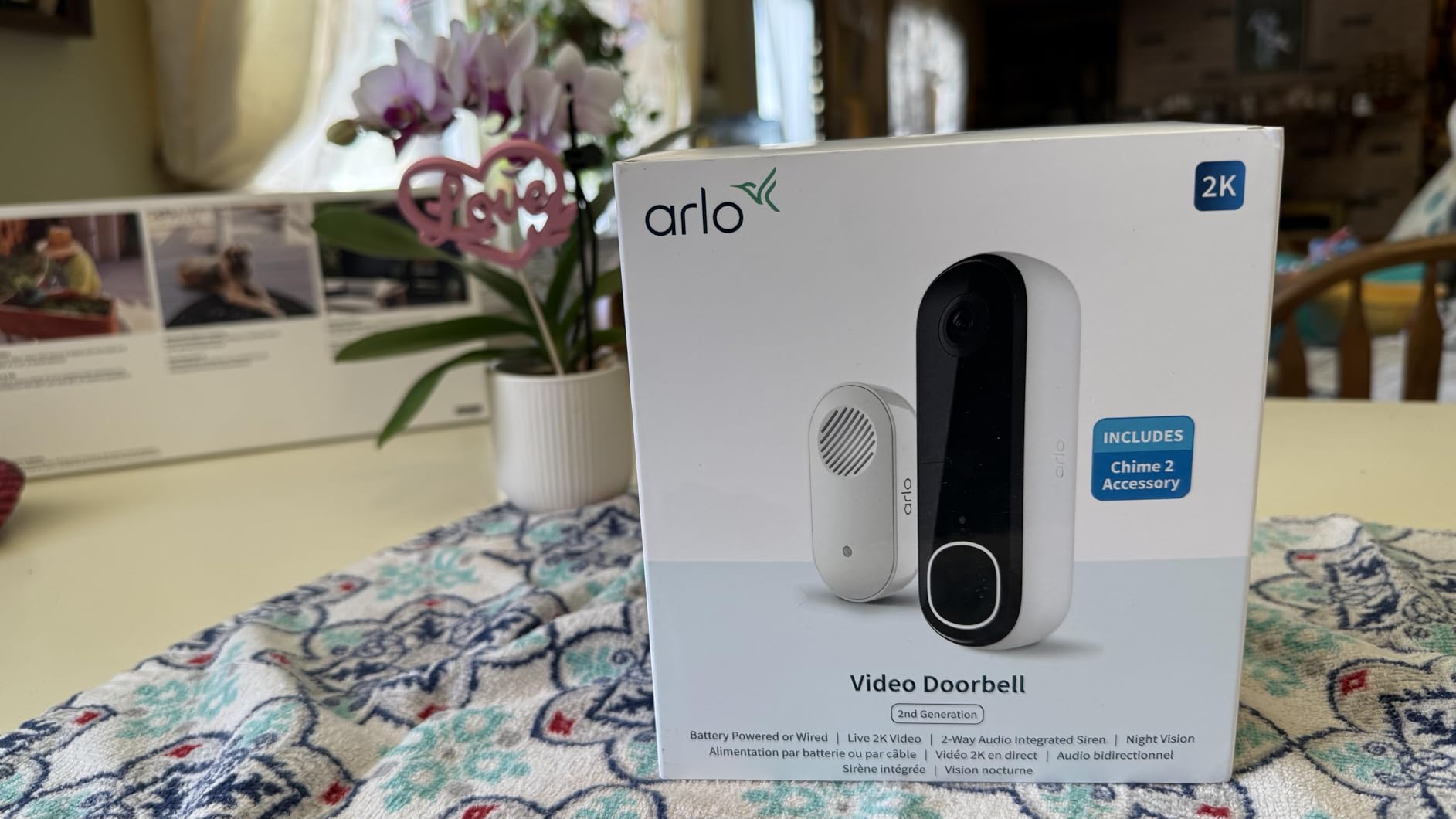 Arlo Video Doorbell 2K (2nd Gen, Latest Release), Wireless or Wired, Package Detection, Person & Vehicle Recognition, 1-Month Secure Plan, 2-Way Audio, Night Vision, Head to Toe Video View customer photo 1