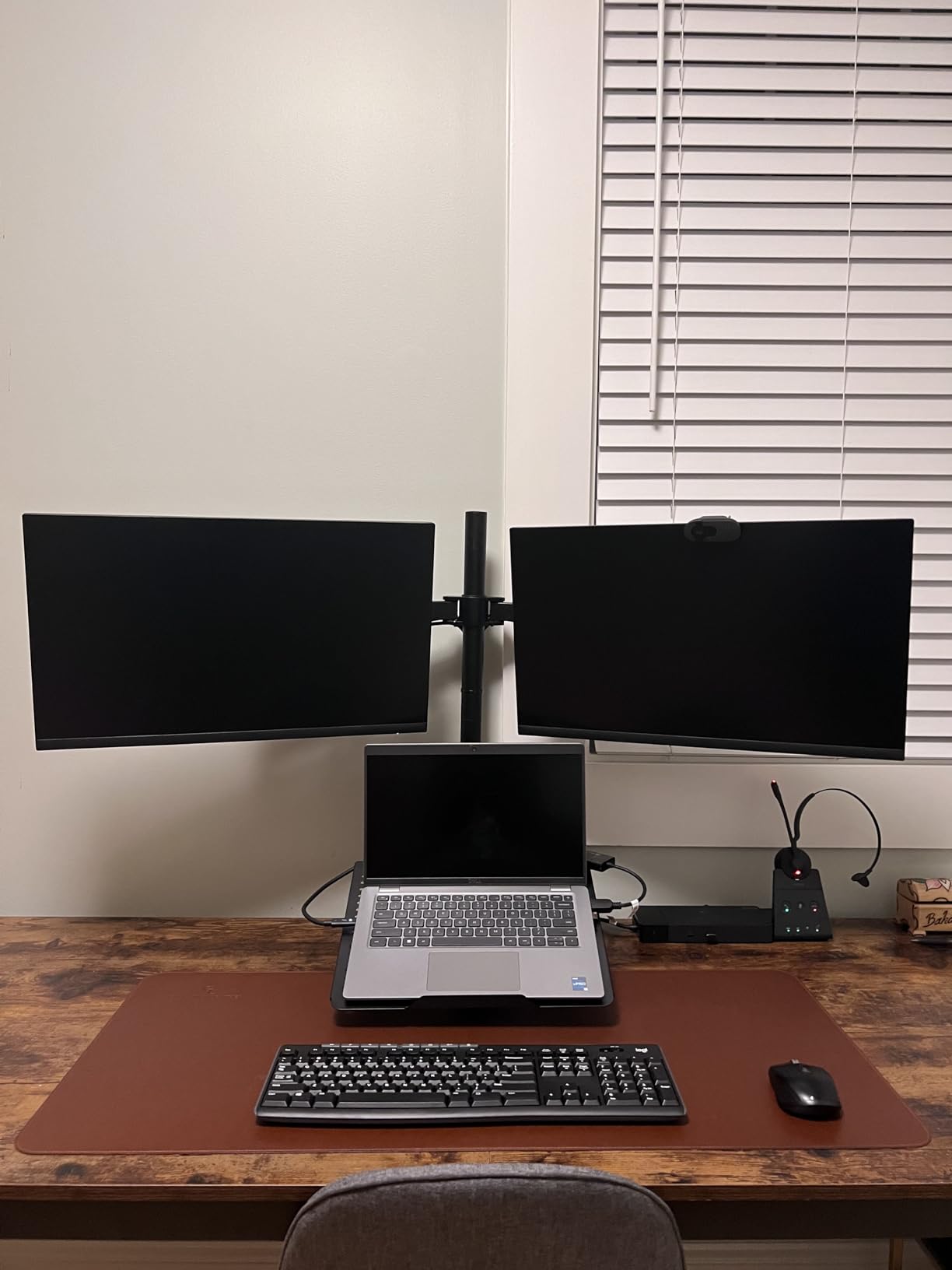 VIVO Laptop and Dual 13 to 27 inch LCD Monitor Stand up Desk Mount, Tall Adjustable Stand, Fits Laptops up to 17 inches, Black, STAND-V012J customer photo 1
