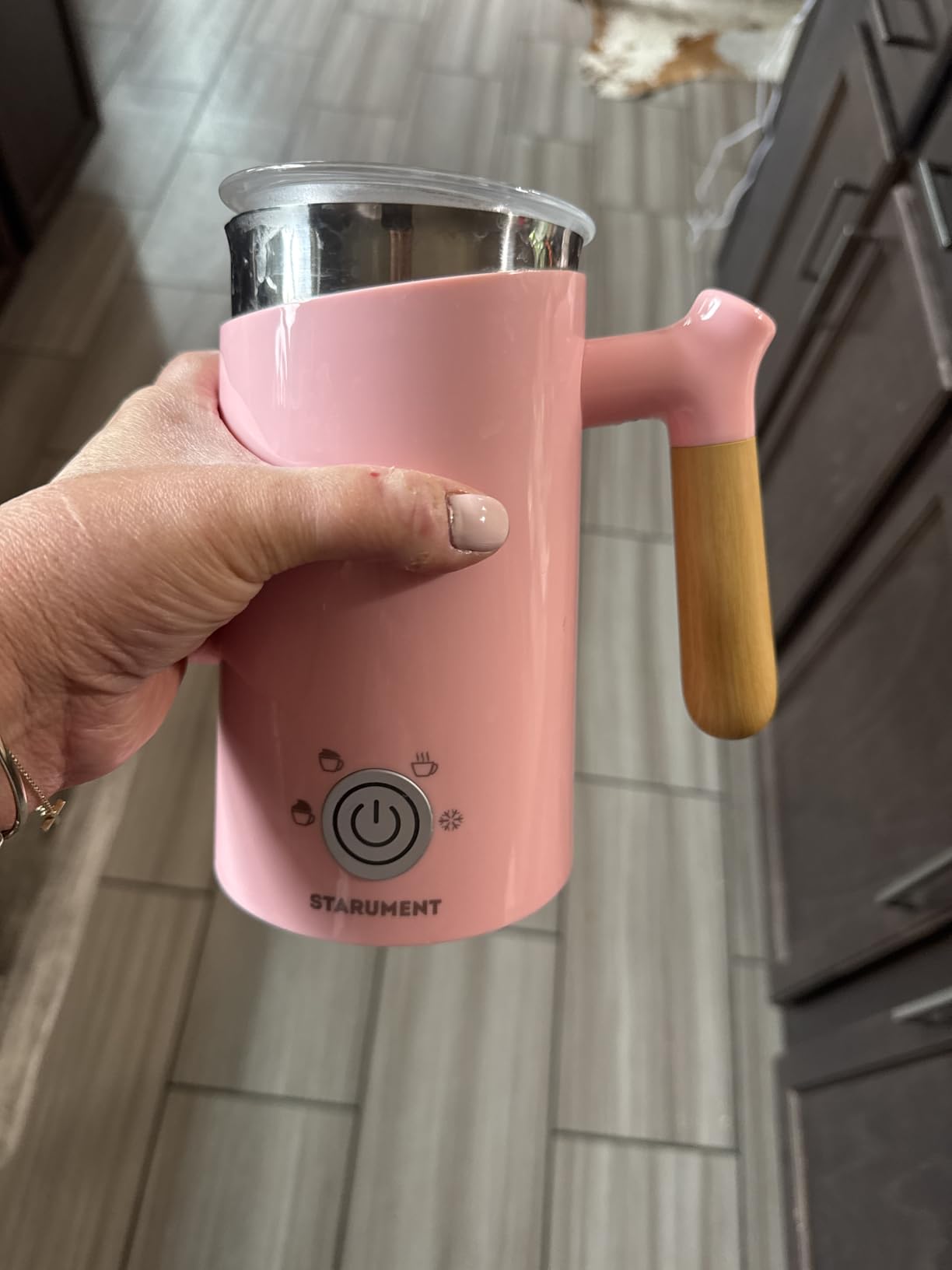 Starument Electric Milk Frother - Automatic Milk Foamer & Heater for Coffee, Latte, Cappuccino, Other Creamy Drinks - 4 Settings for Cold Foam, Airy Milk Foam, Dense Foam & Warm Milk - Easy to Use customer photo 2
