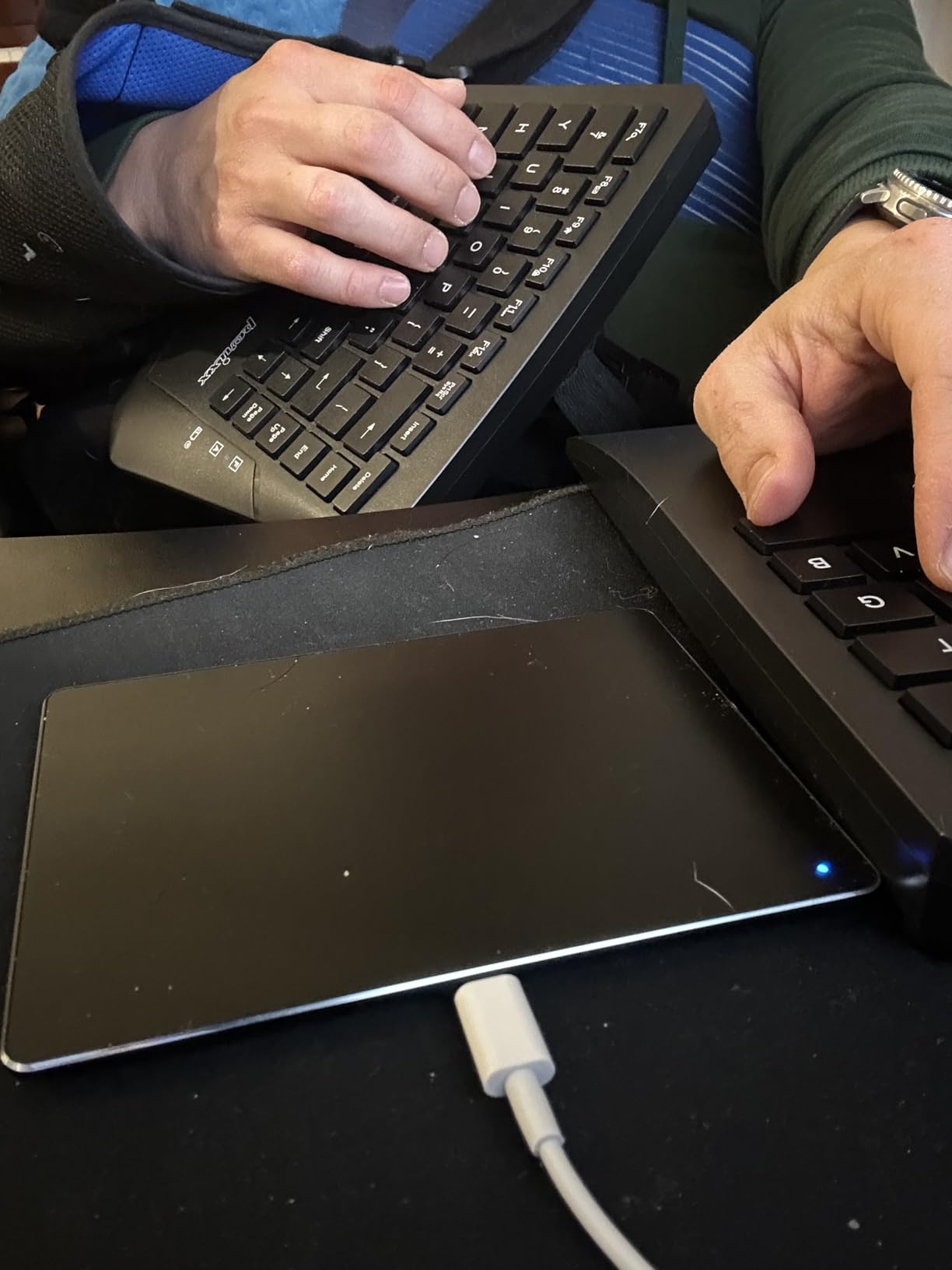 Perixx PERIBOARD-524B US, [Firmware Updated] Wired Ergonomic Split Keyboard - Up to 2 Ft Seperation - Adjustable Tilt Angle - Low Profile Membrane Keys - Black - US English customer photo 1