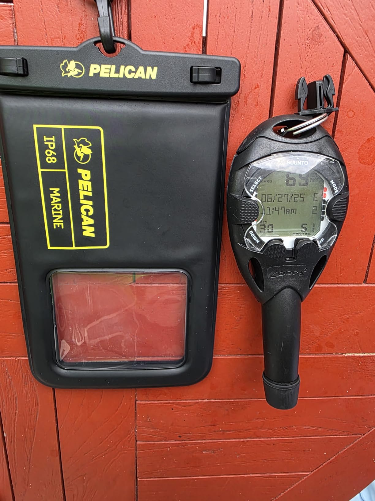 Pelican 2 Pack Marine - IP68 Waterproof Phone Pouch (XL Size) Floating Waterproof Phone Case - Beach Cruise Ship Travel Essentials - Works with All Phones - Detachable Lanyard - Black/Hi-Vis Yellow customer photo 2