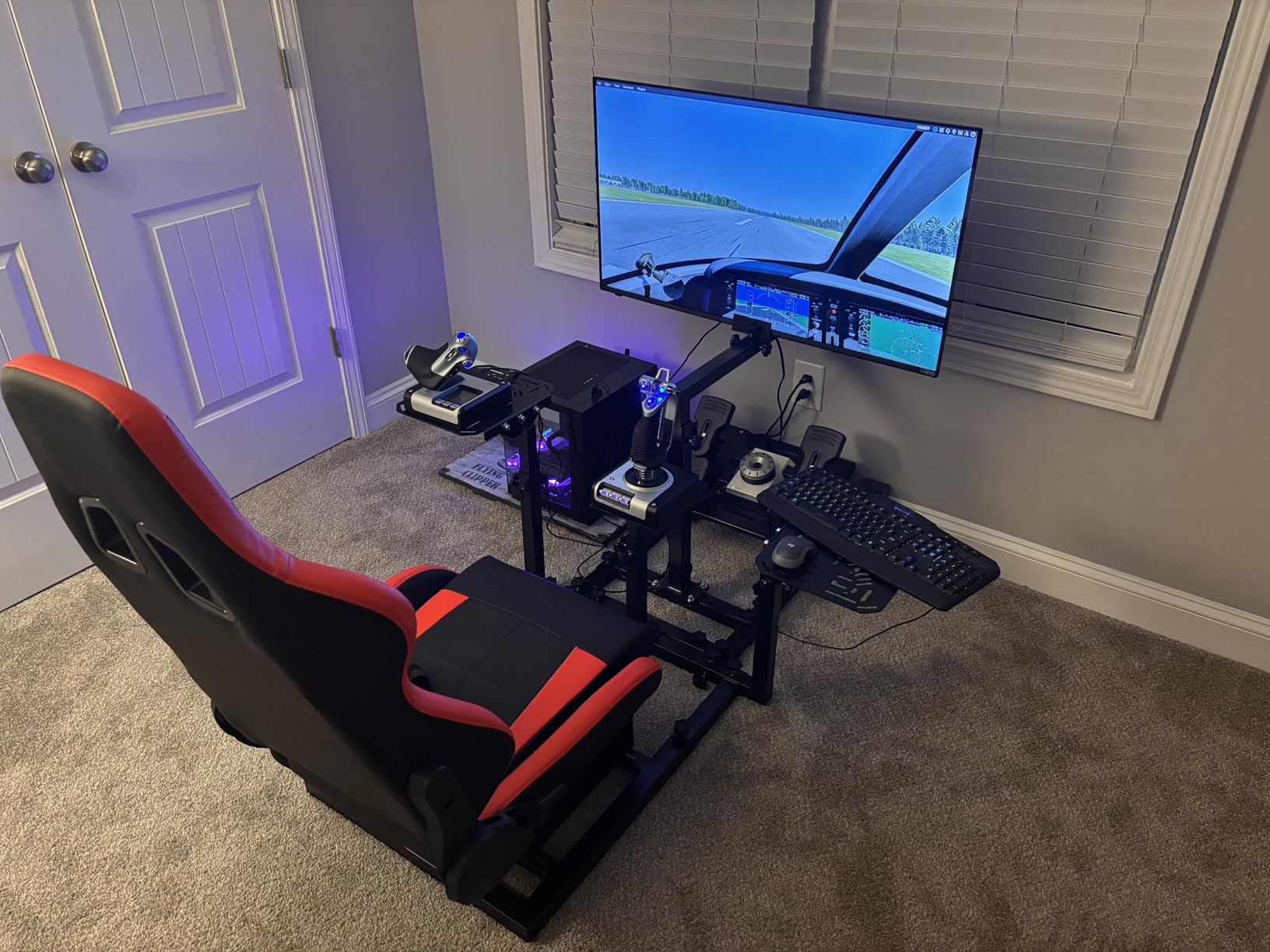 Marada Modular Flight Racing Simulator Cockpit, Both the Flight Sim Cockpit and The Racing Sim Cockpit, Fit for Logitech,for Thrustmaster,for Honeycomb Alpha Bravo customer photo 2