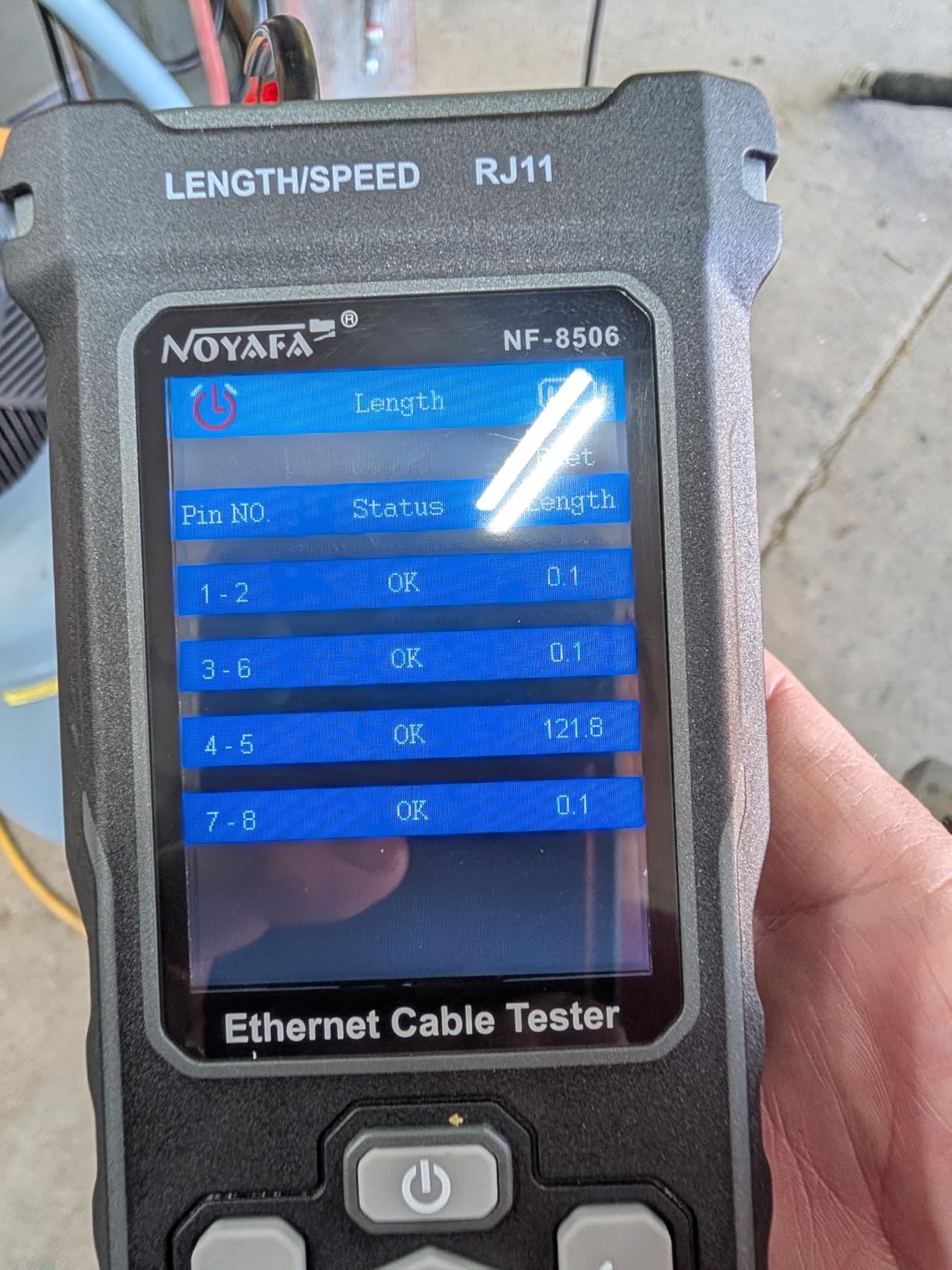 NOYAFA NF-8506 Network Cable Tester with IP Scan, TDR CAT5 CAT6 Ethernet Cable Tester, PoE PingTest, Network Rate Test, Port Flashing customer photo 2