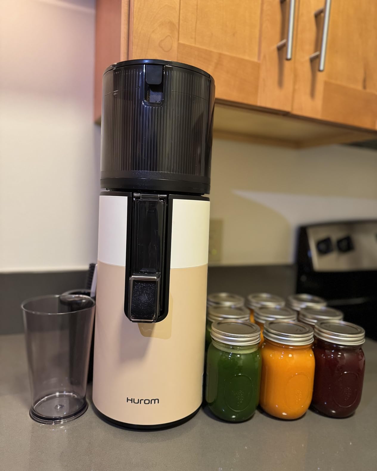 H400 Cold Press Juicer Machine, Award Winning Masticating Slow Juicer, Easy to Clean, Strainer & Hands Free with Self Feeding, Wide Mouth Hopper, Easy Assembly (Two-Tone Beige) customer photo 1