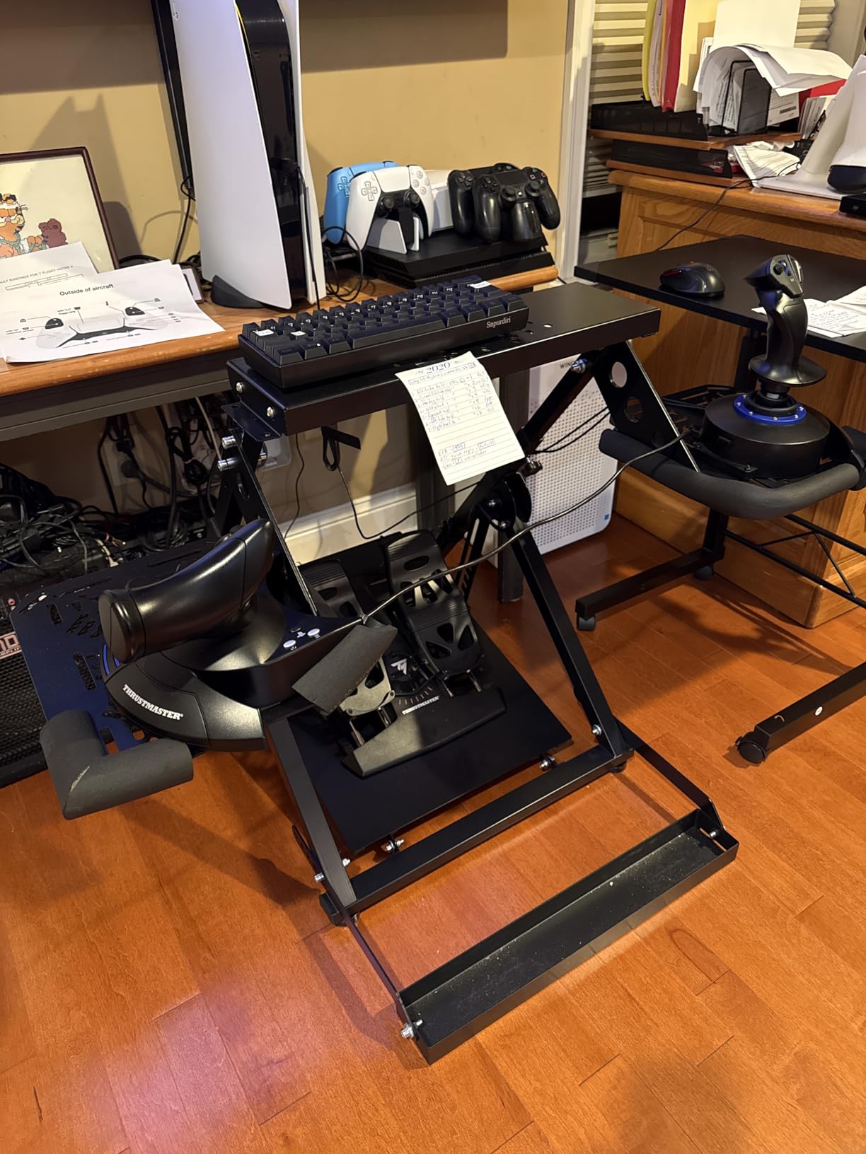 Anman Foldable Flight Simulation Cockpit 3.0 with Fixed Slot Fit for Logitech/Thrustmaster/Hotas Warthog/Fanatec,Electronics Adjustable Fight Sim Mount Pedals customer photo 2