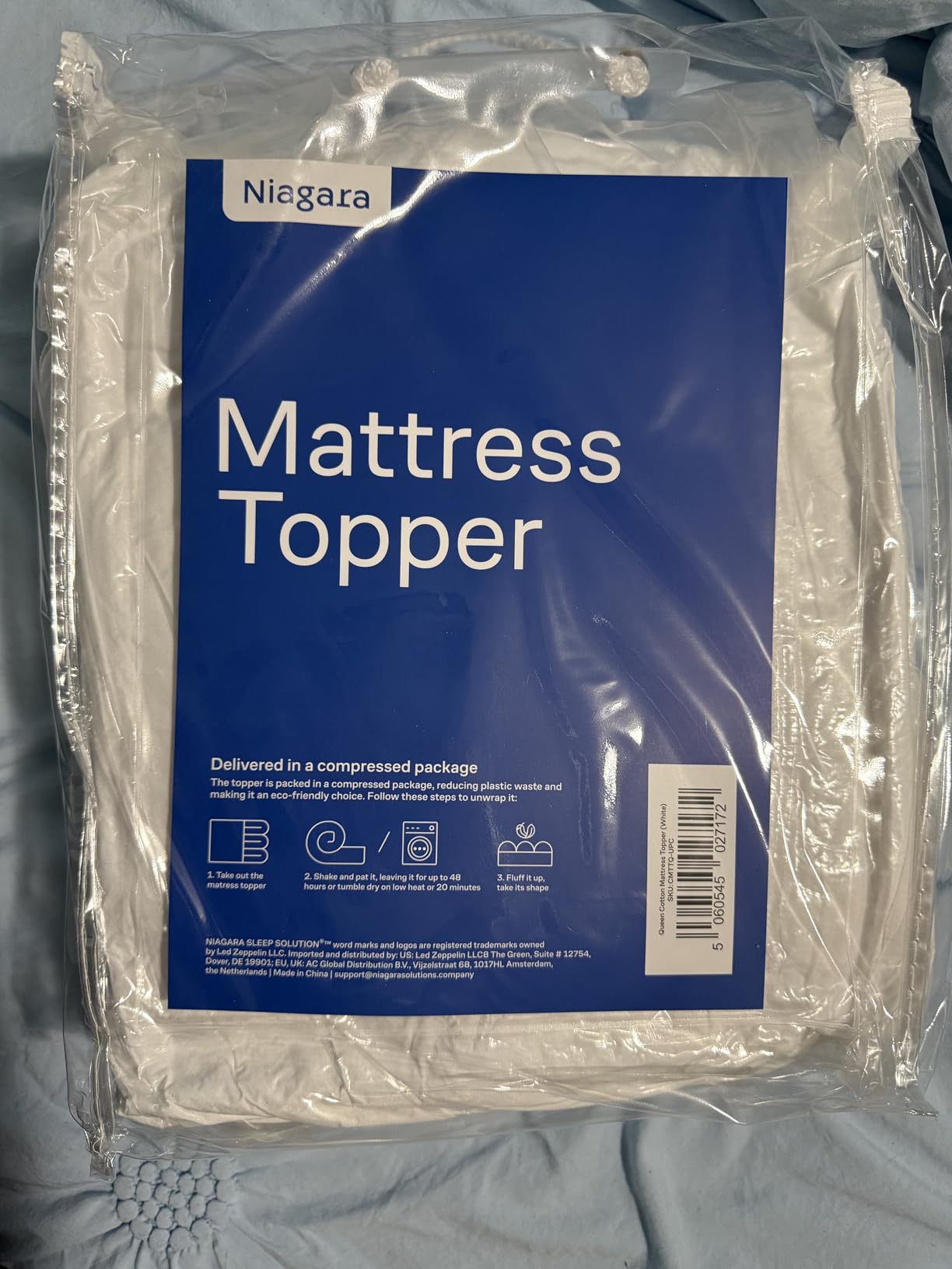 Cloud-Like Queen Mattress Topper - 100% Cotton Top Mattress Pad for Back Pain Relief - Breathable & Naturally Cooling for Hot Sleepers, White customer photo 2