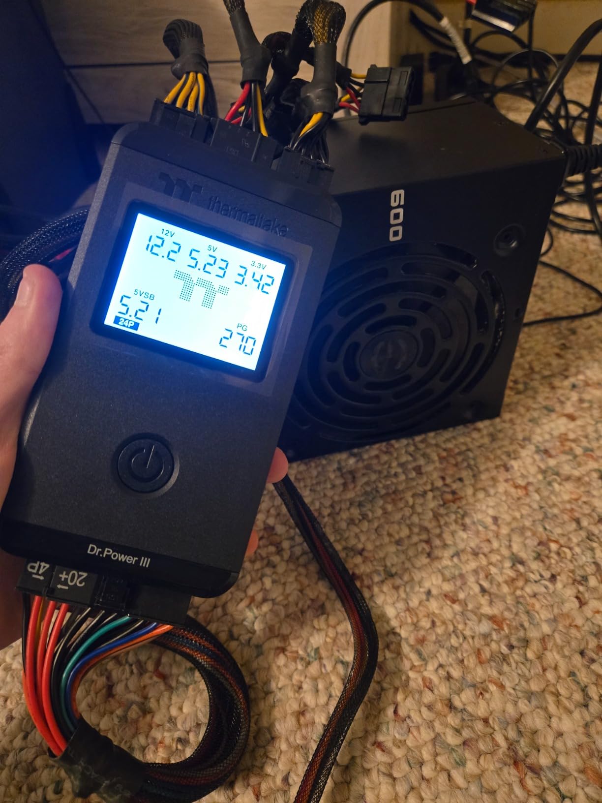 Thermaltake Dr. Power III ATX Power Supply Tester/Support up to ATX12V v3.1 with PCIe 12+4pin Connector/Voltage Output for +12V, +5V, +3.3V, and +5Vsb customer photo 2