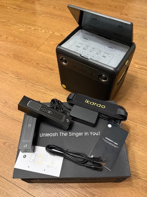 Professional Karaoke Machine for Adults, PA System, 300W Speaker with Built-in Screen with Lyrics Display with Self-Charging 2 Micphones，Support WiFi AUX HDMI for TV Projector customer photo 2