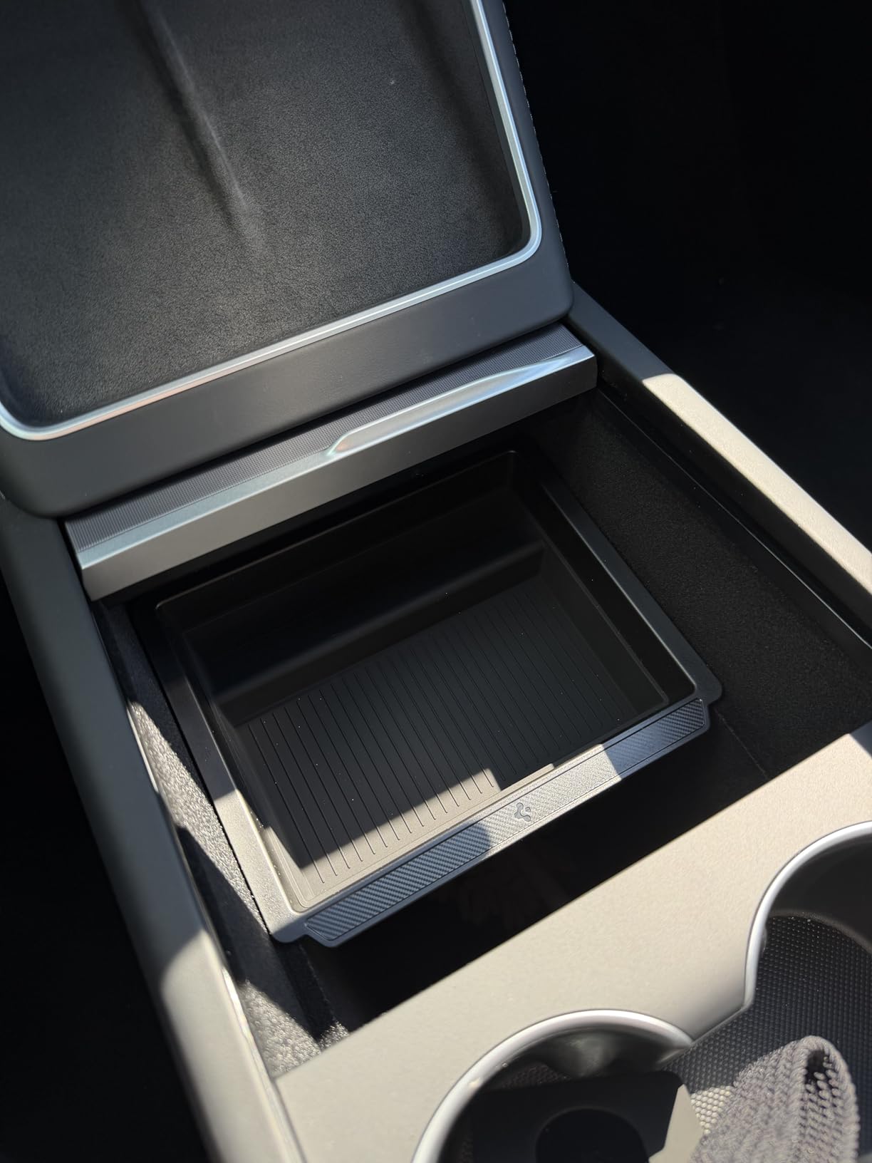 Spigen Center Console Organizer for Tesla Model Y Juniper with Smooth Slide Technology - [Sliding] customer photo 1