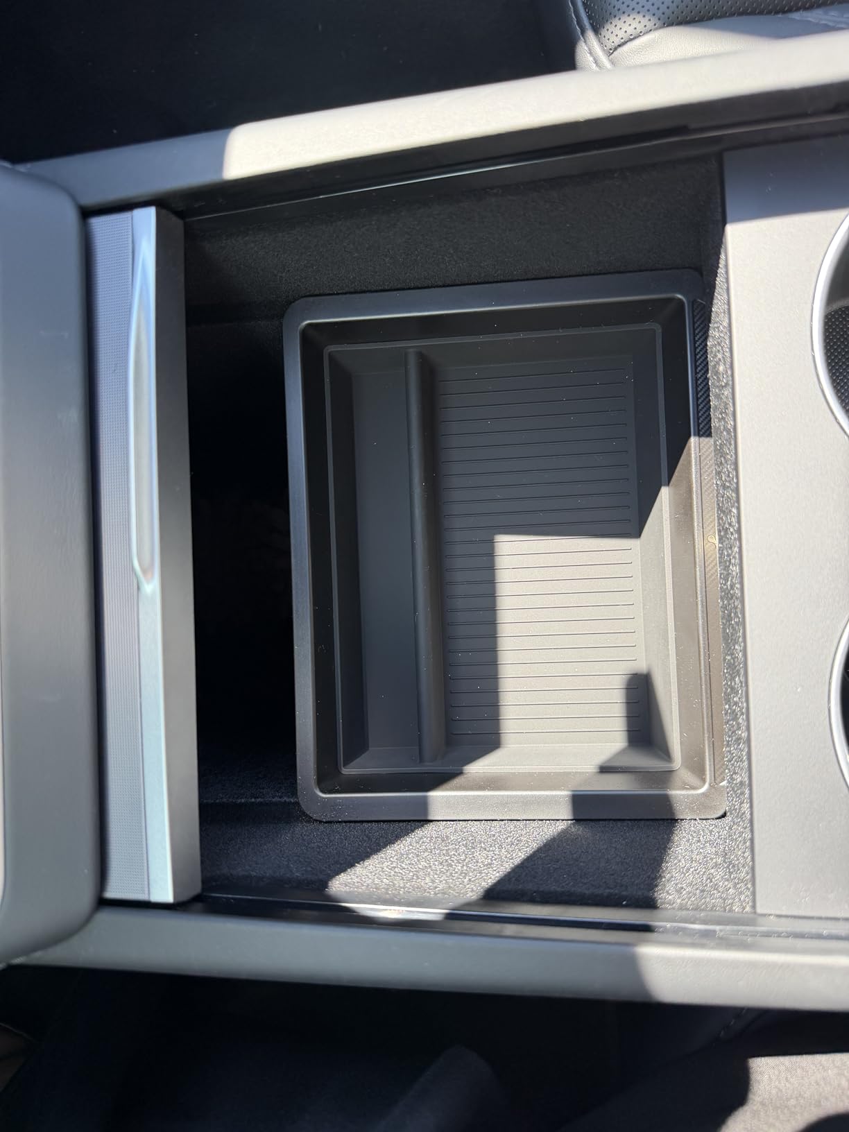 Spigen Center Console Organizer for Tesla Model Y Juniper with Smooth Slide Technology - [Sliding] customer photo 2